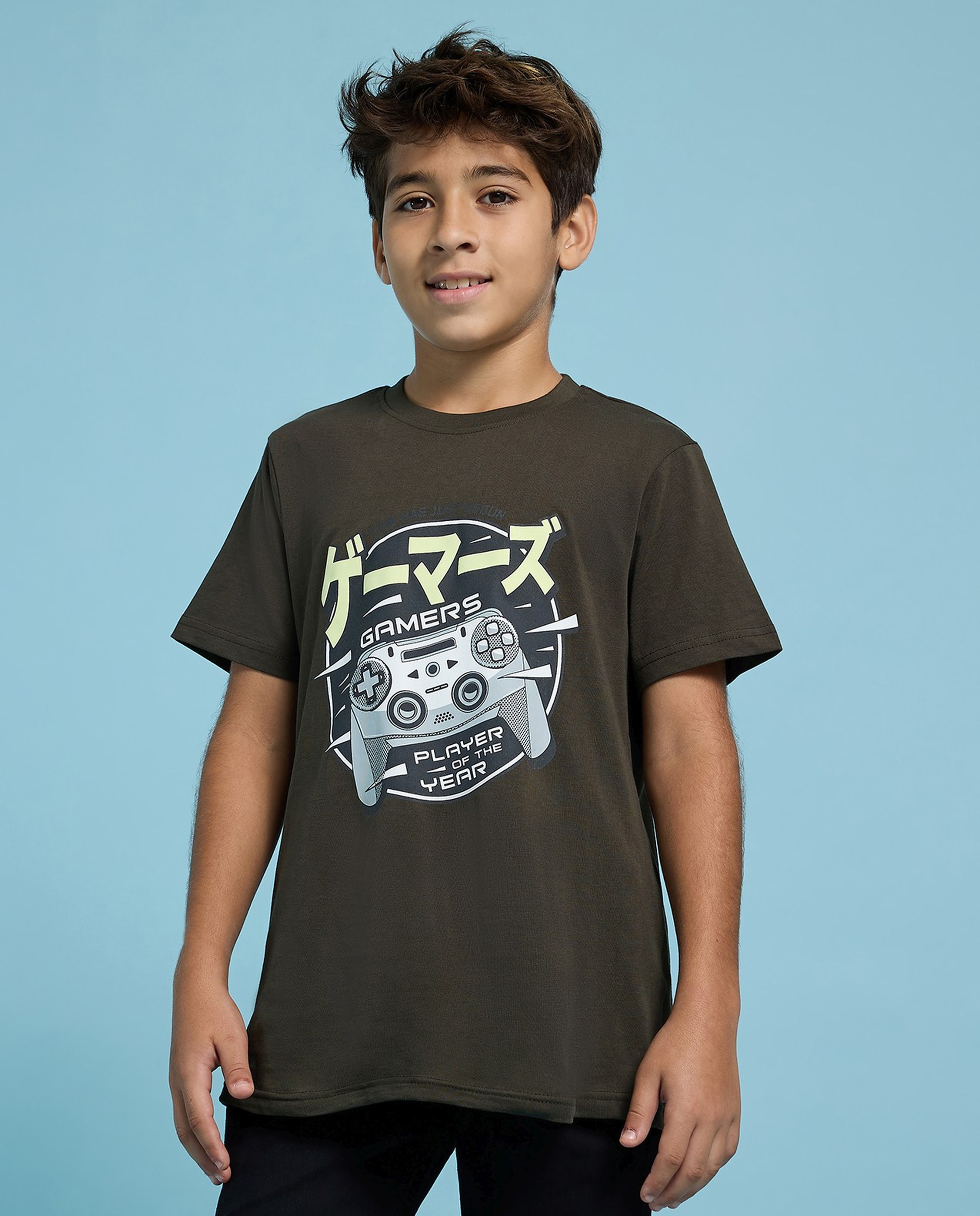 Printed T-Shirt with Crew Neck and Short Sleeves