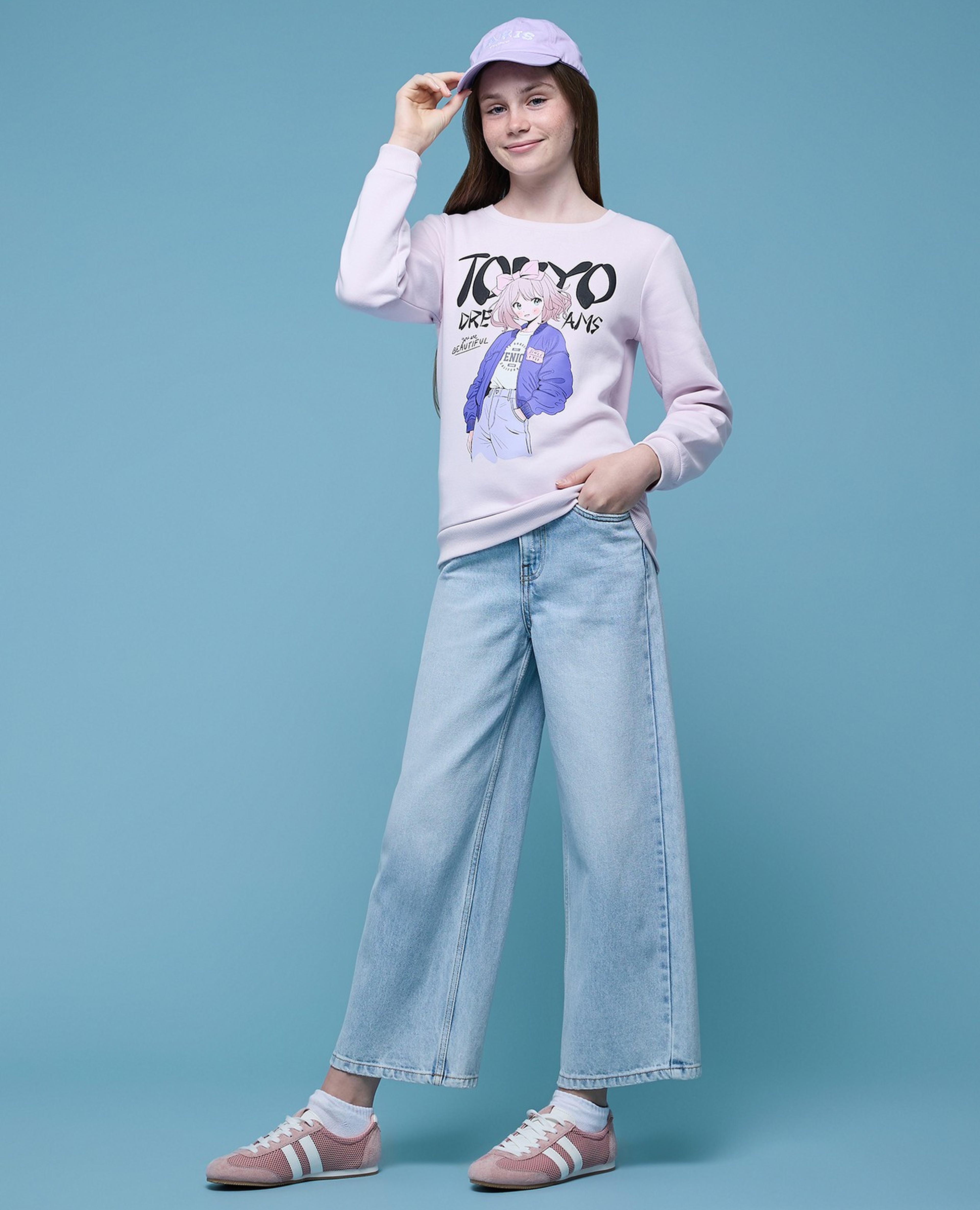 Printed Sweatshirt with Crew Neck and Long Sleeves