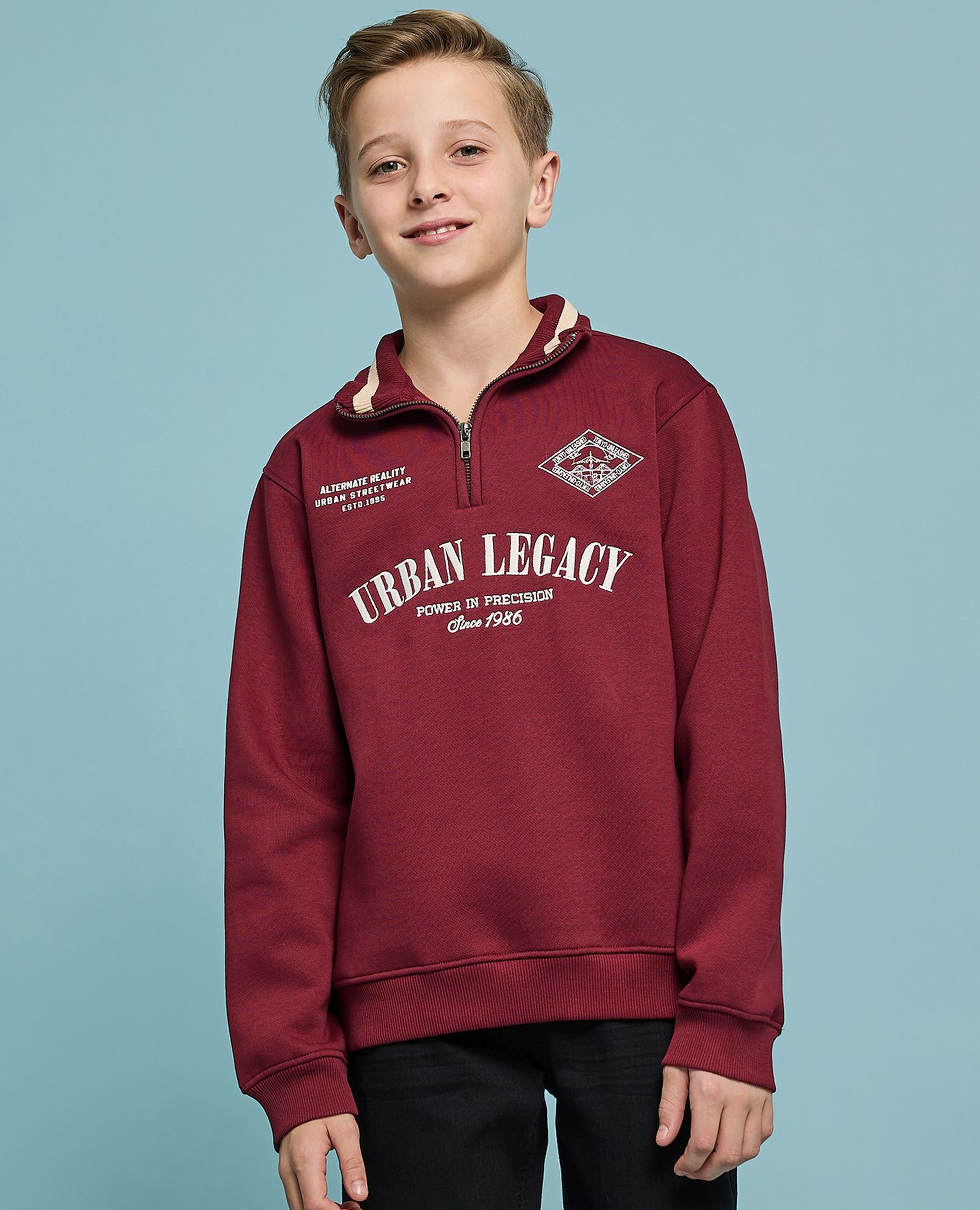 Printed Hoodie with Long Sleeves