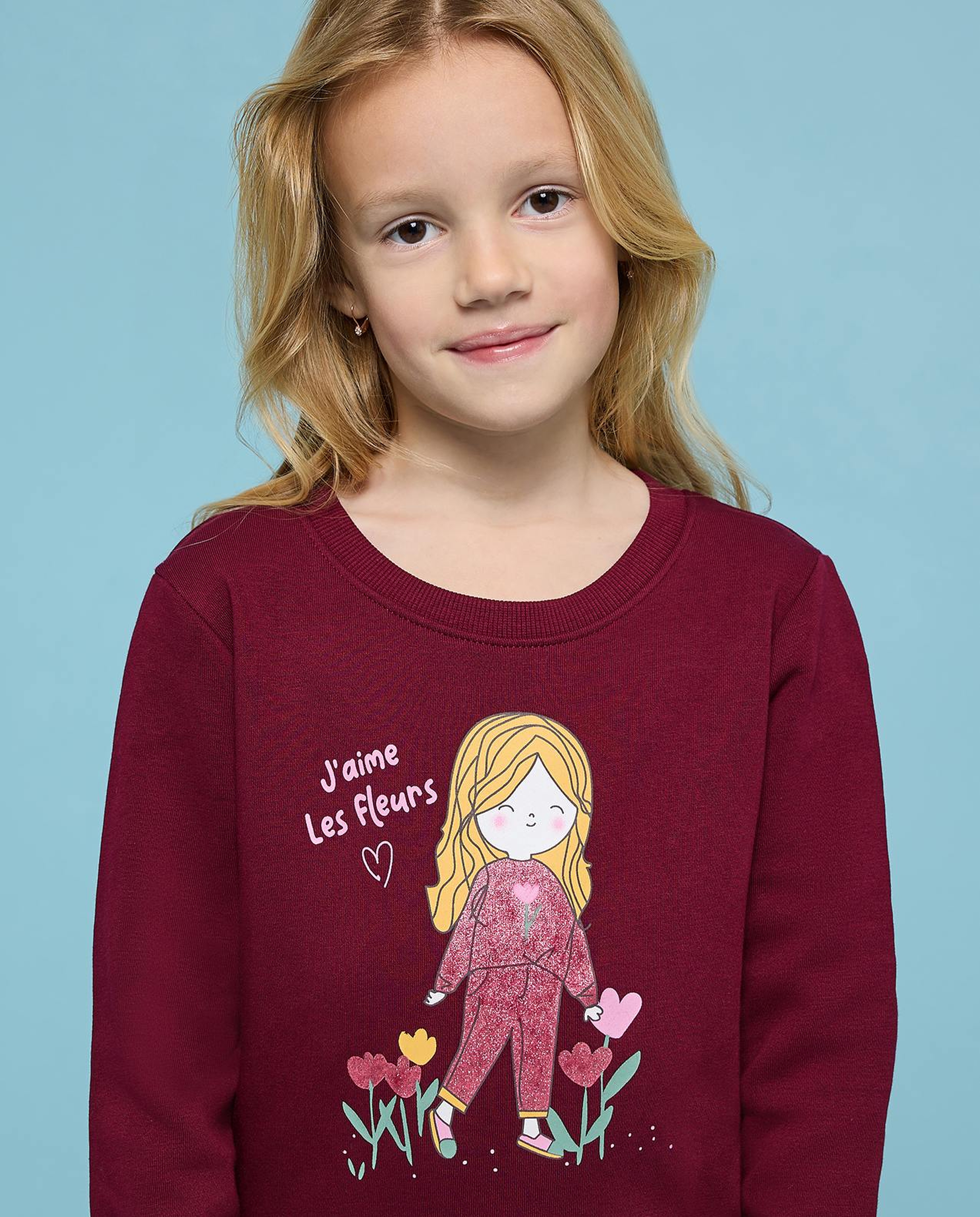 Printed Sweatshirt with Crew Neck and Long Sleeves