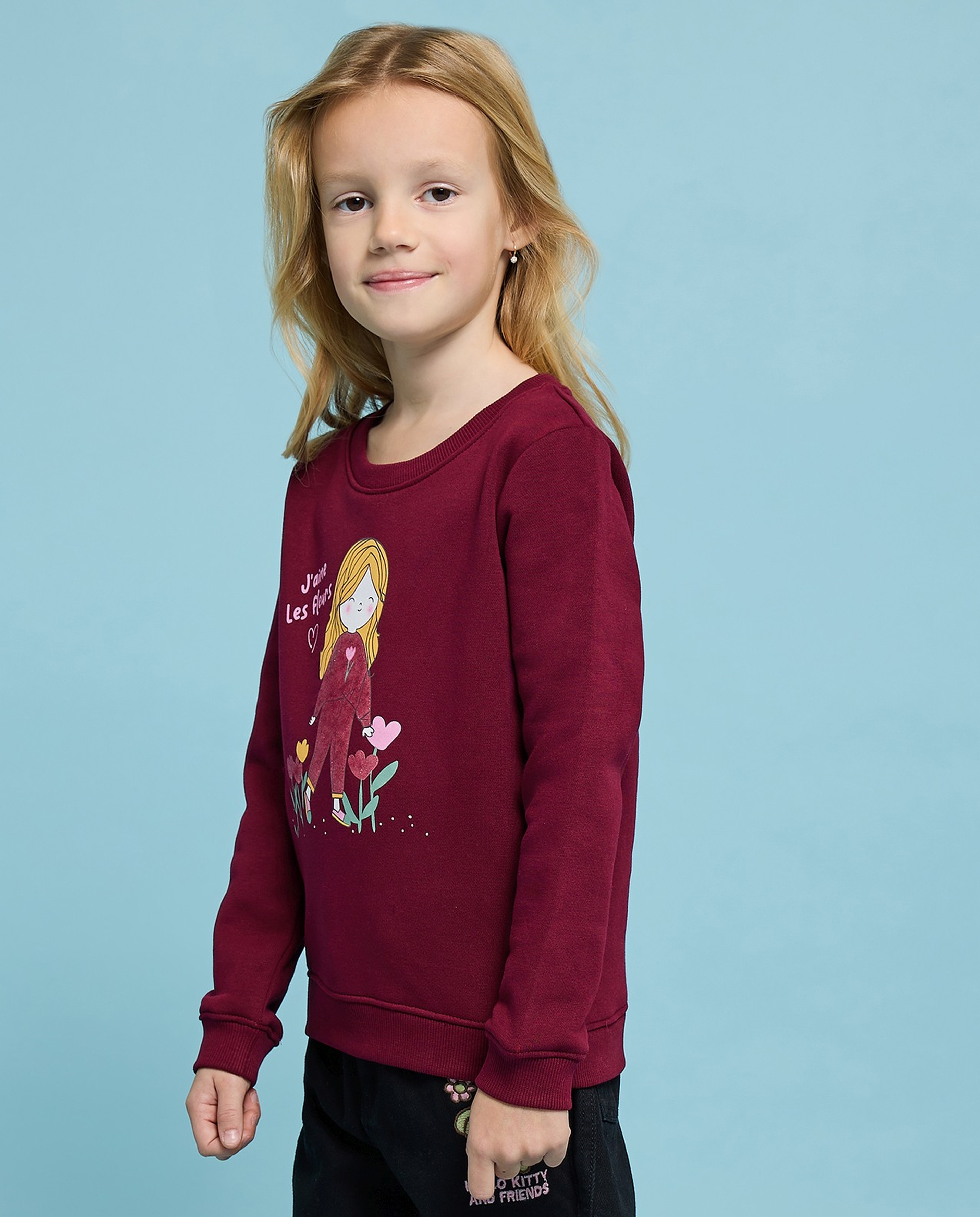 Printed Sweatshirt with Crew Neck and Long Sleeves