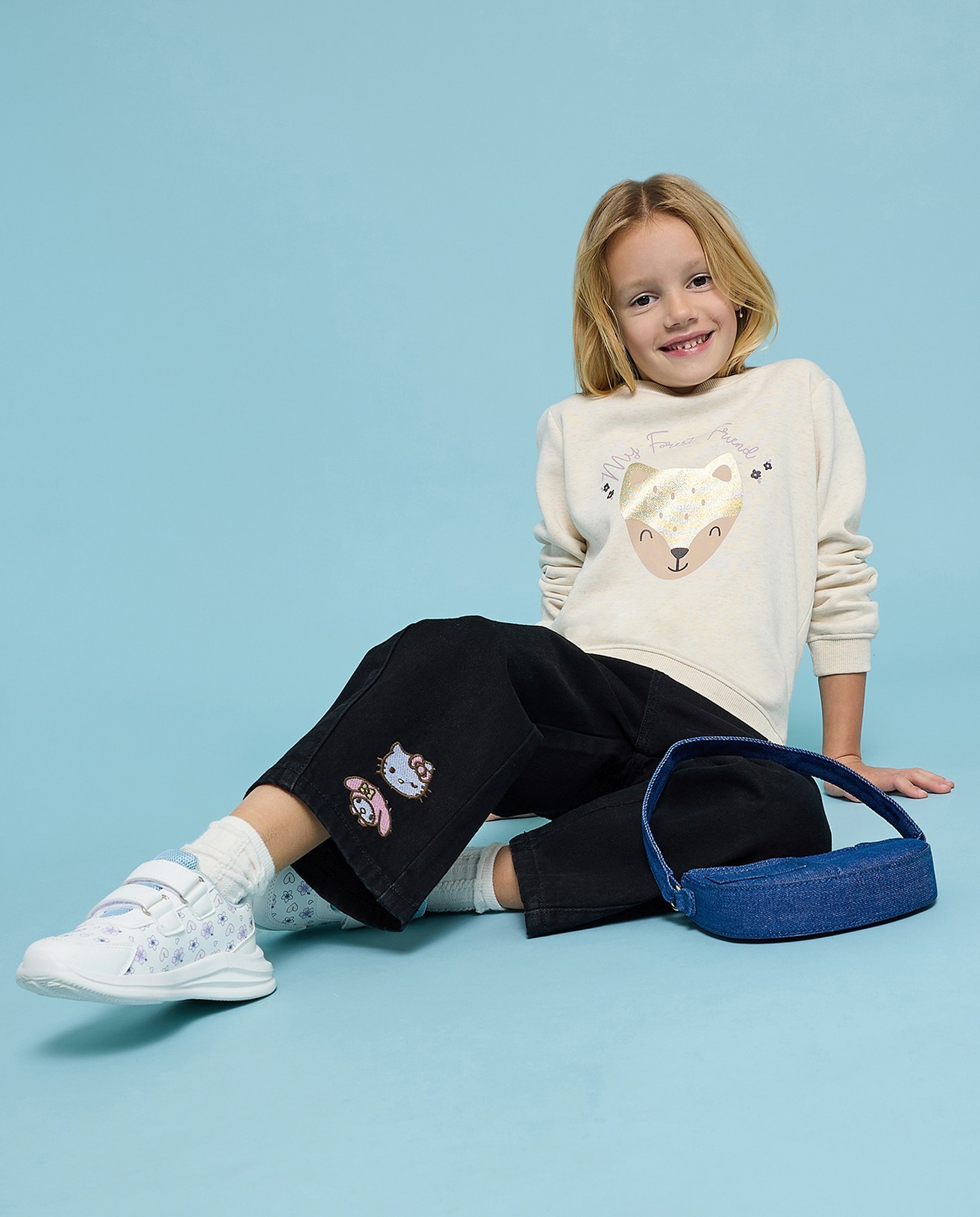 Printed Sweatshirt with Crew Neck and Long Sleeves