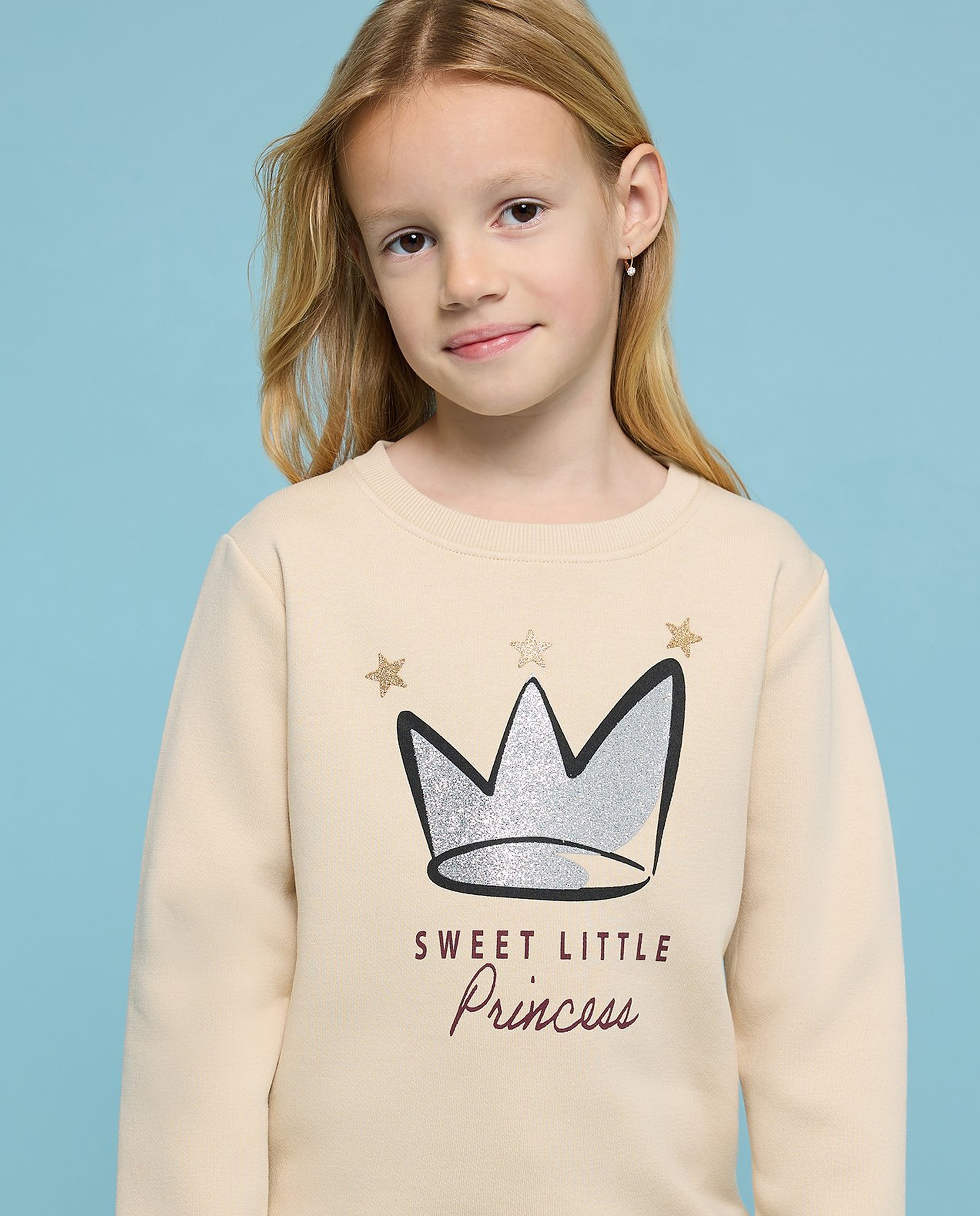 Printed Sweatshirt with Crew Neck and Long Sleeves