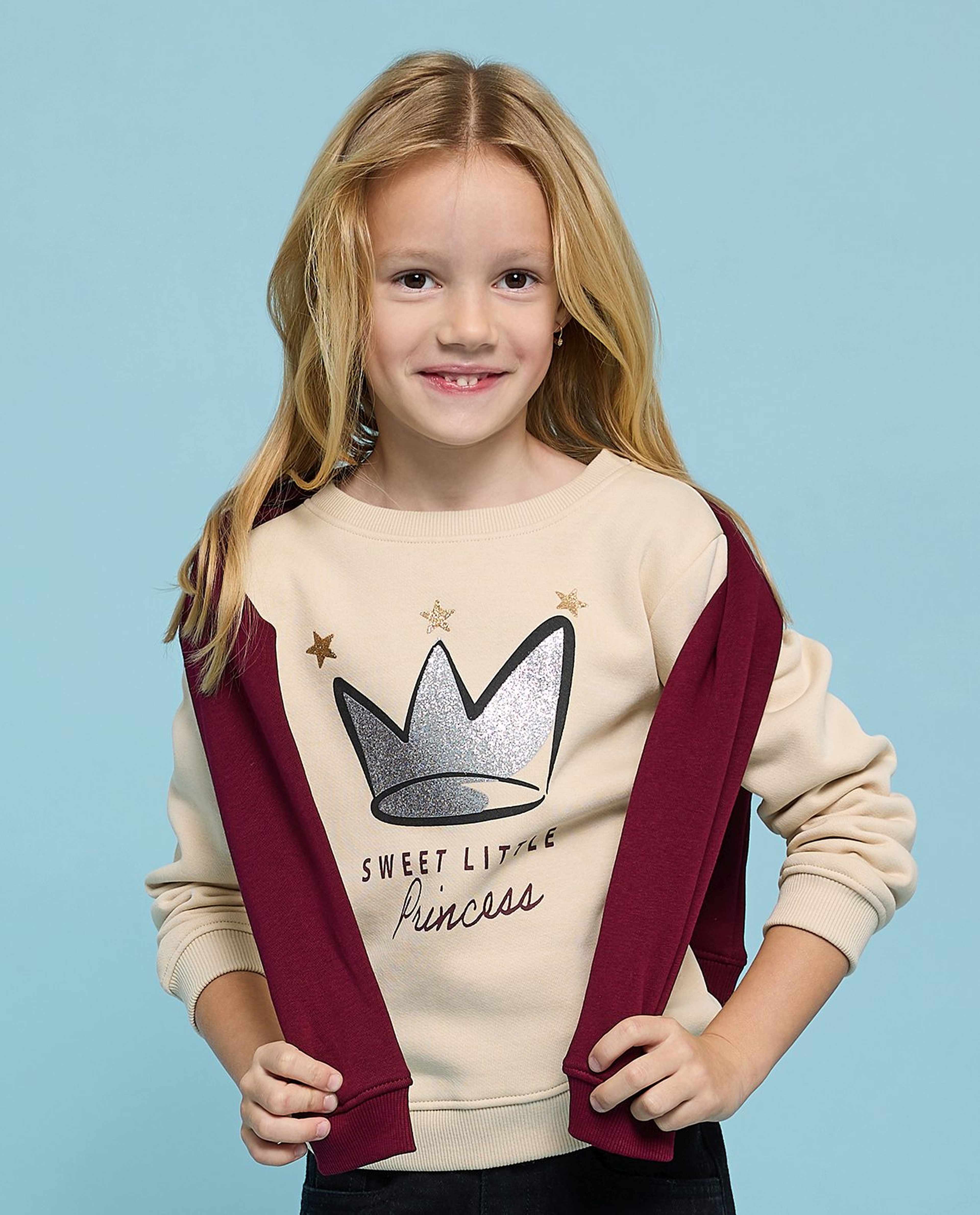 Printed Sweatshirt with Crew Neck and Long Sleeves