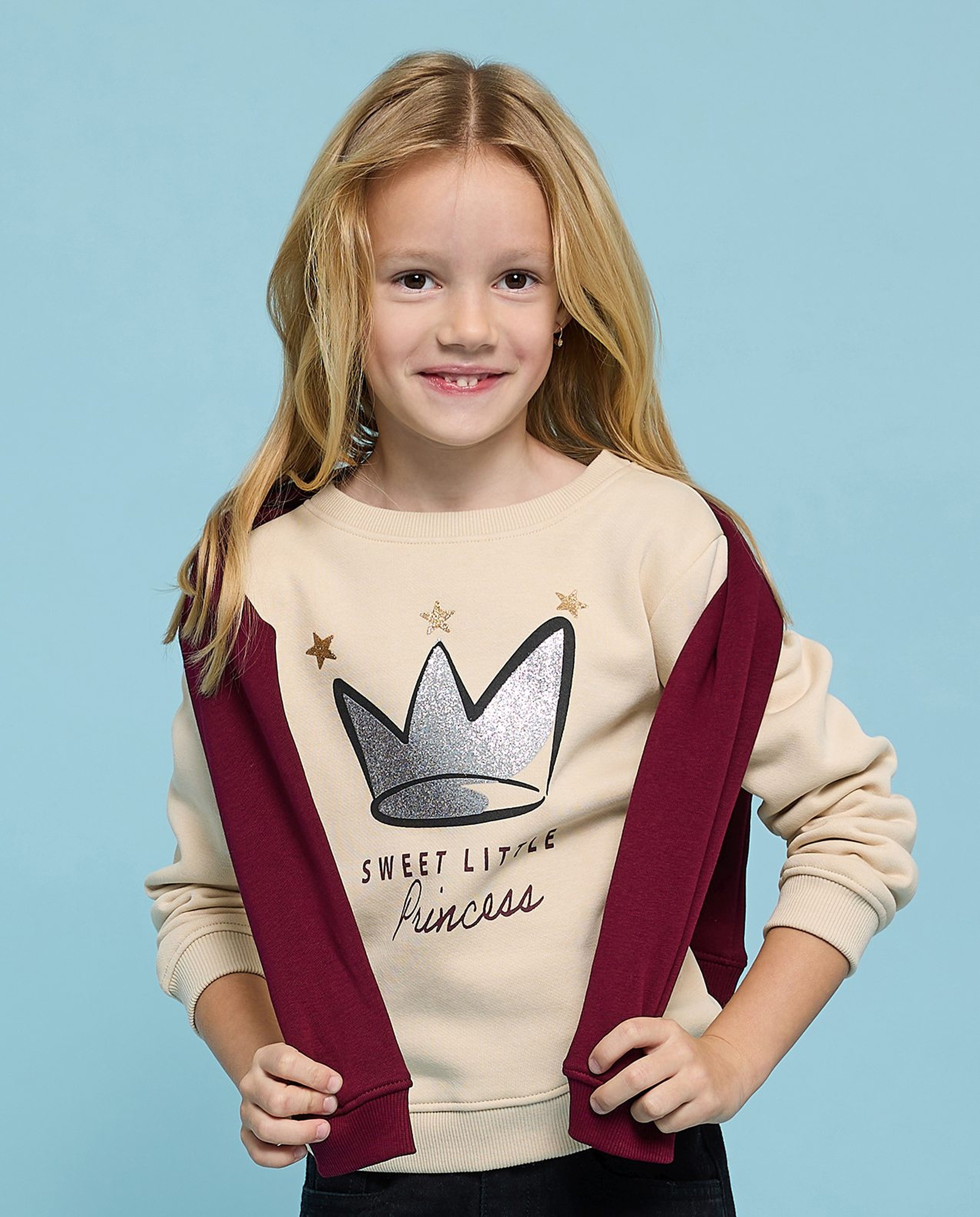 Printed Sweatshirt with Crew Neck and Long Sleeves