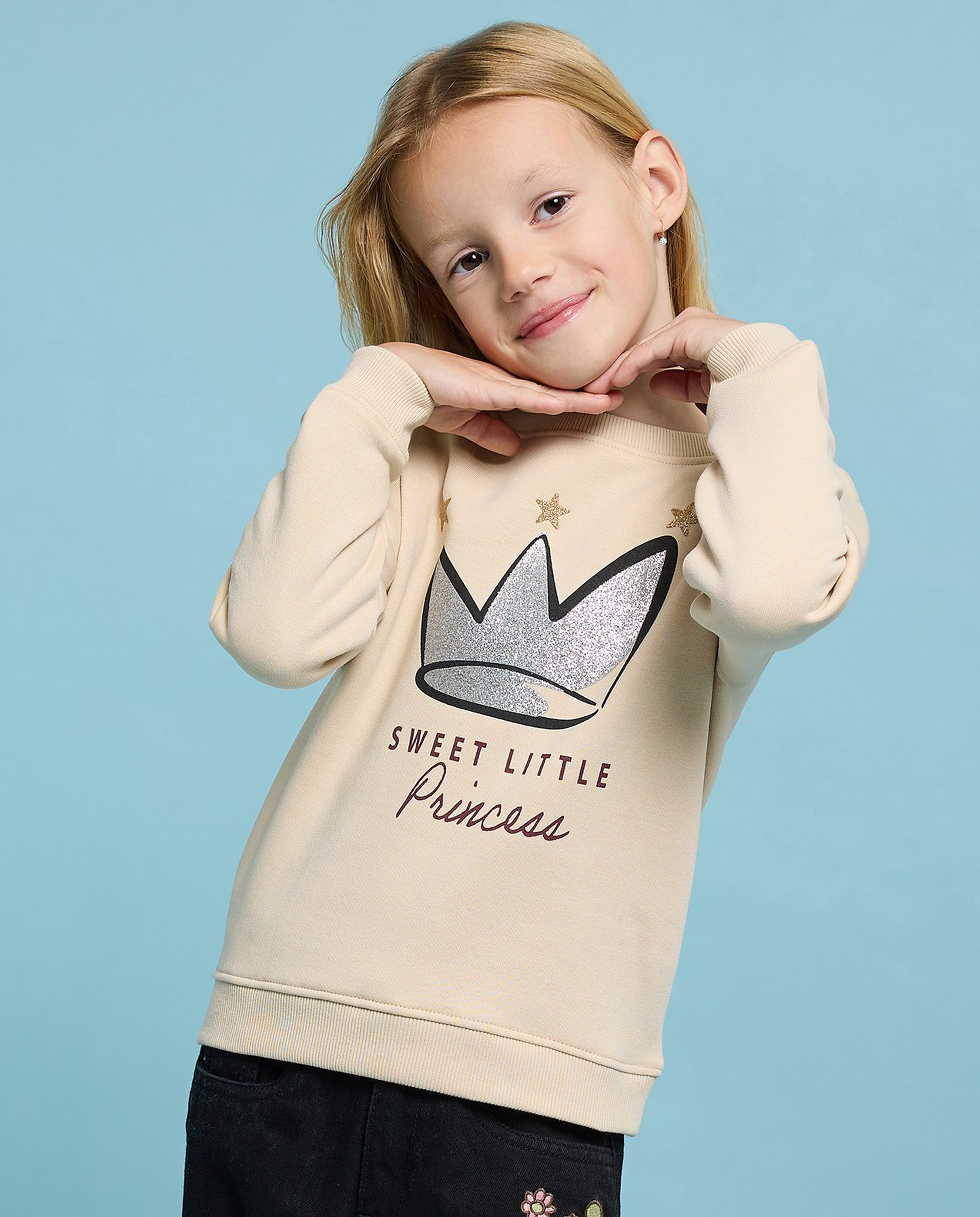 Printed Sweatshirt with Crew Neck and Long Sleeves