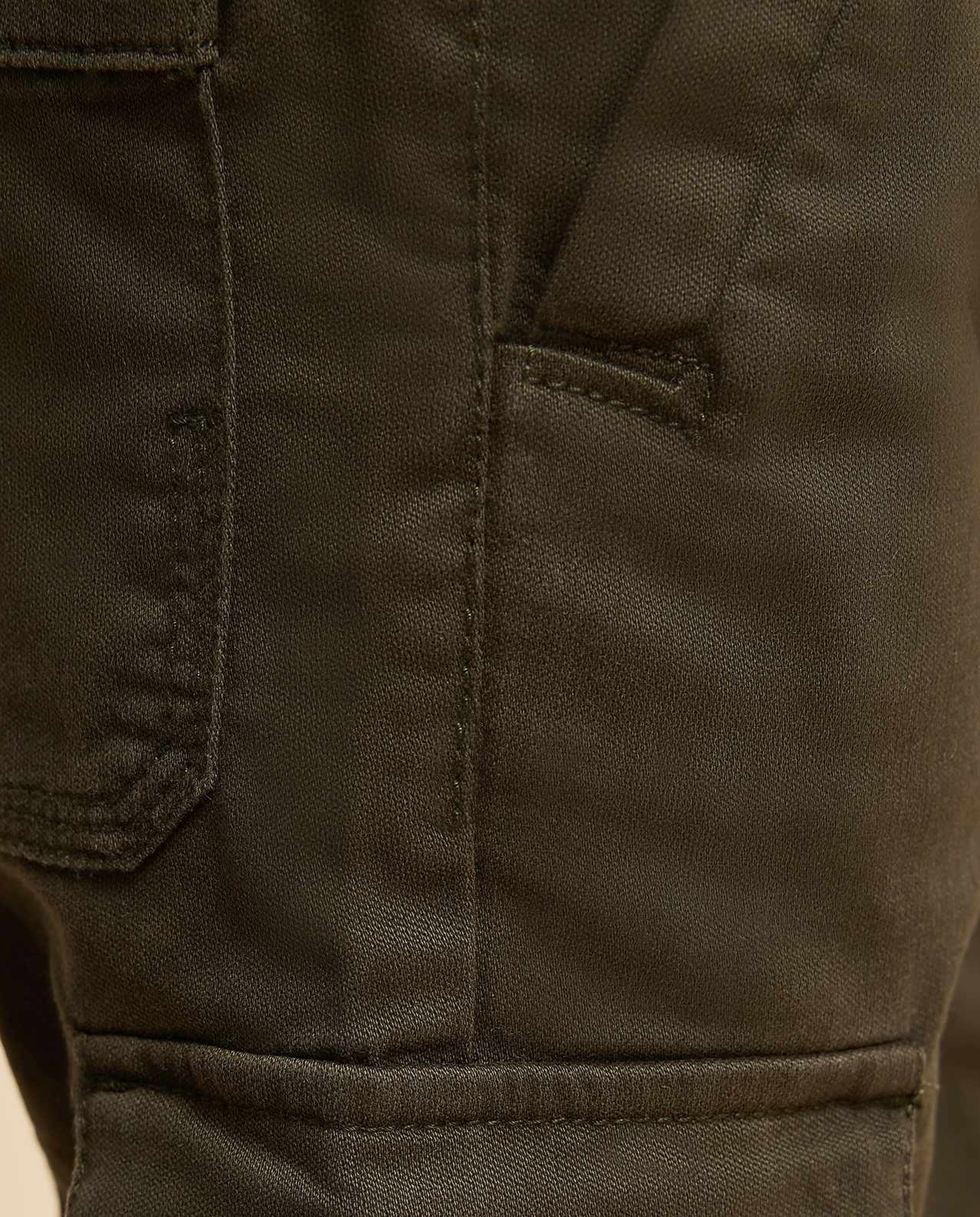 Solid Cargo Joggers with Drawstring Waist