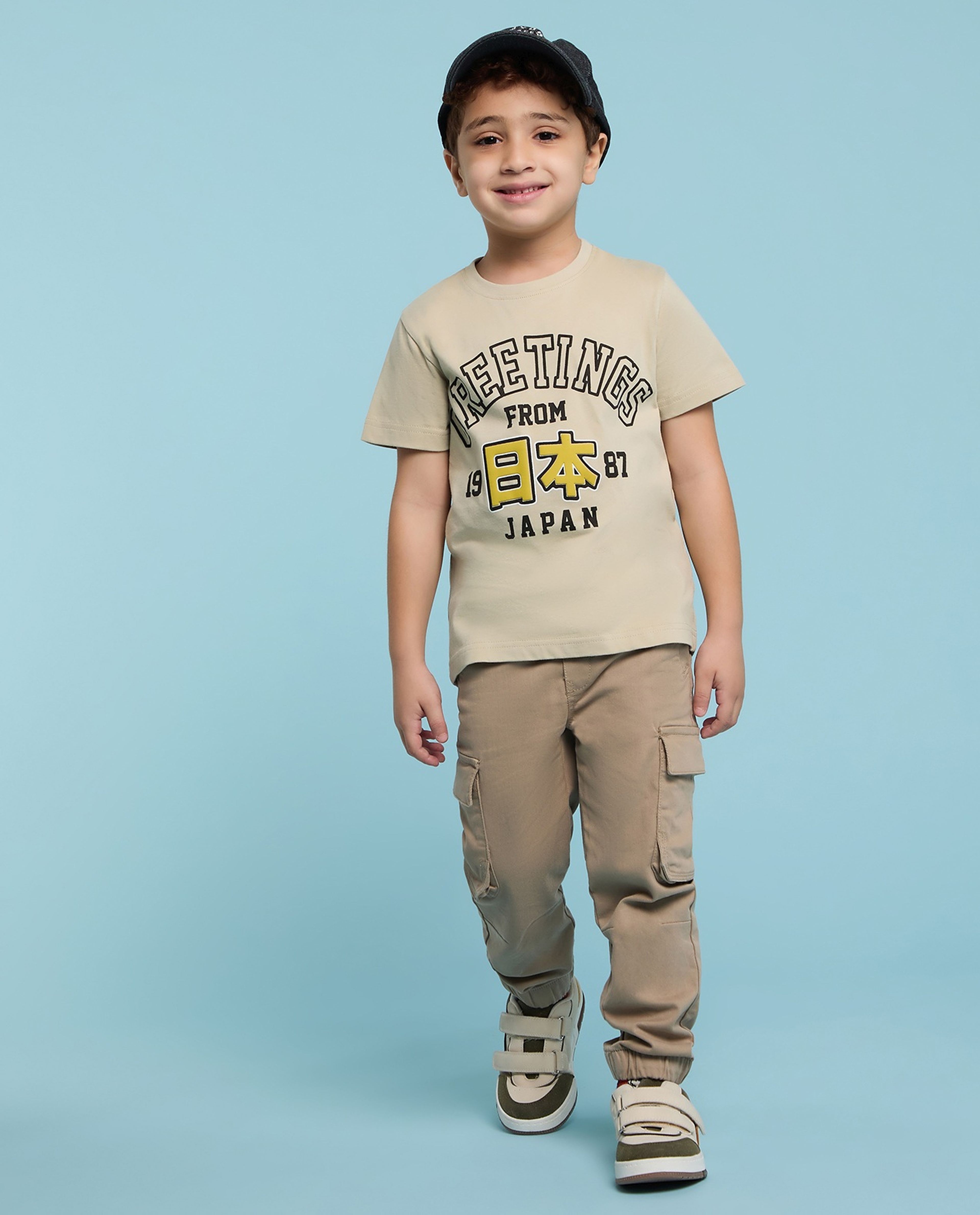 Printed T-Shirt with Crew Neck and Short Sleeves