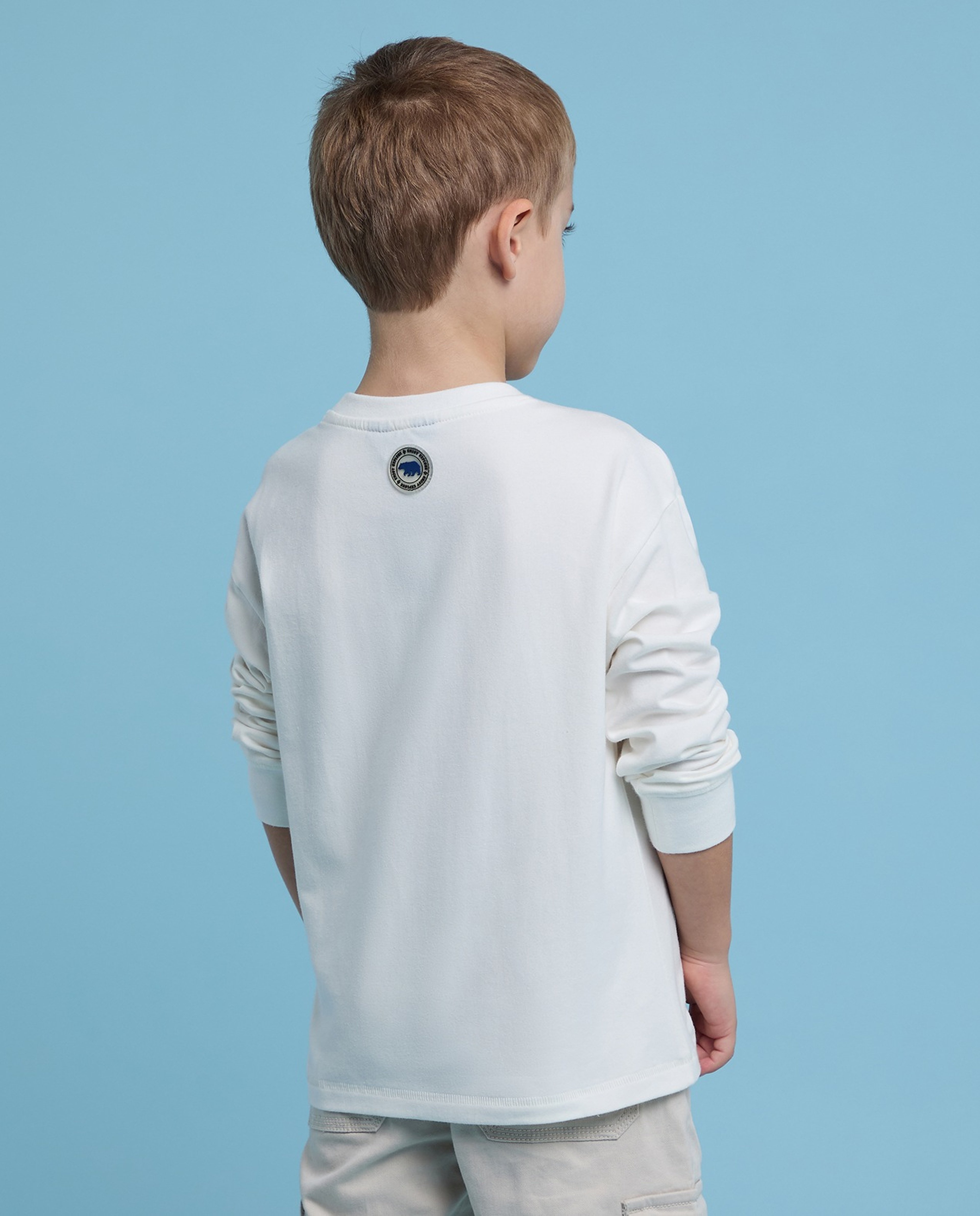 Printed T-Shirt with Crew Neck and Long Sleeves