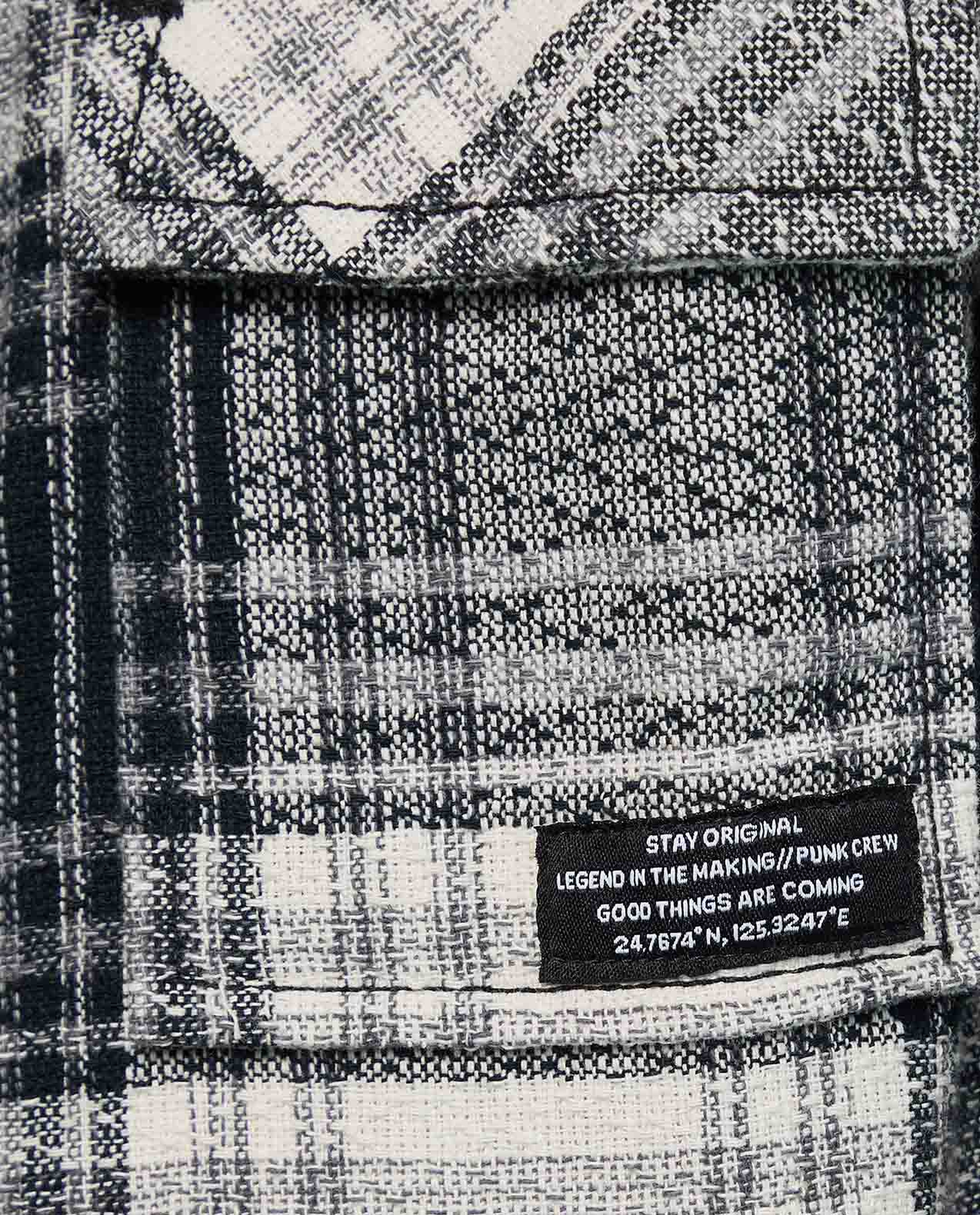 قميص كاروهات كم طويل بياقة كلاسيك