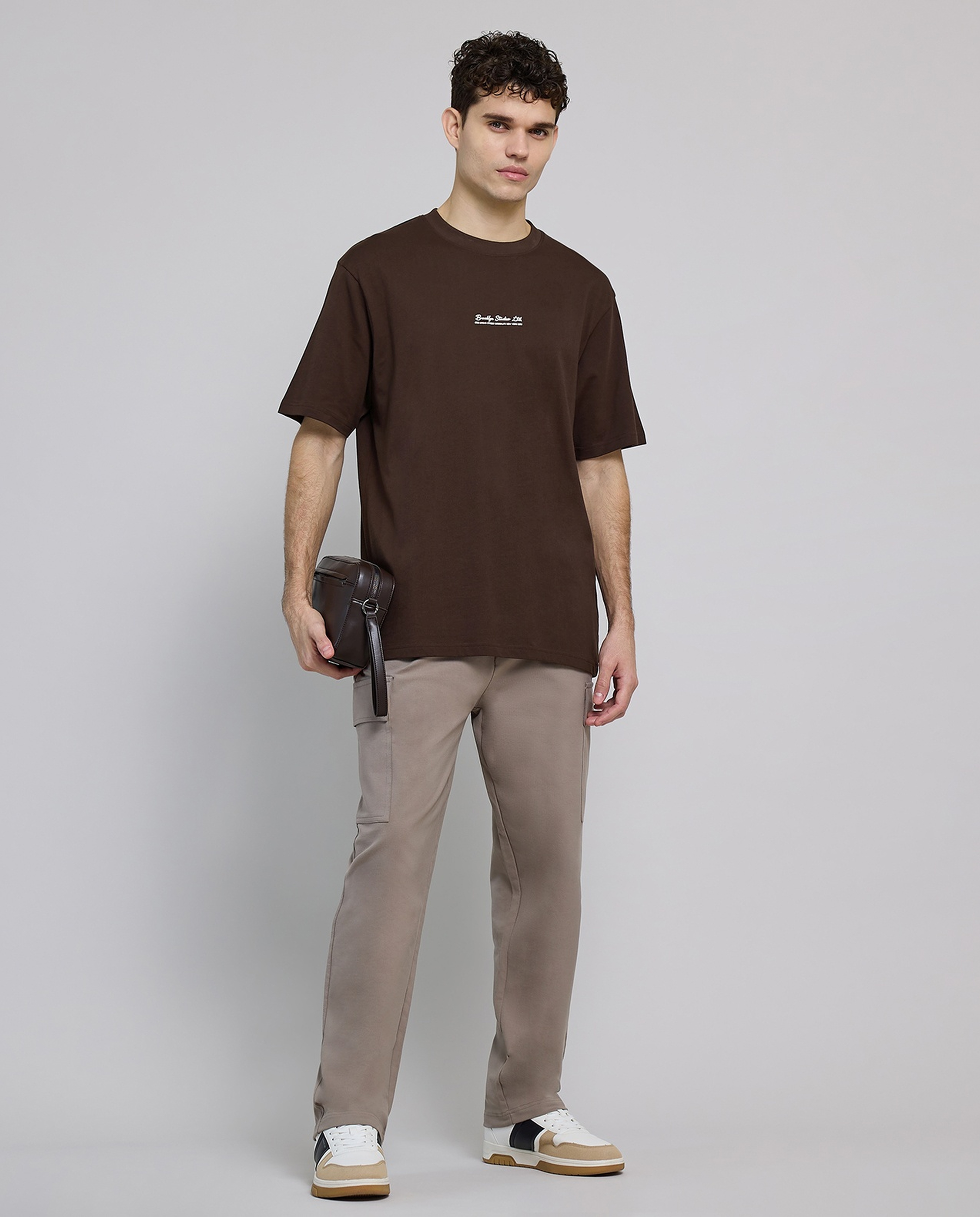 Solid Cargo Pants with Elastic Waist