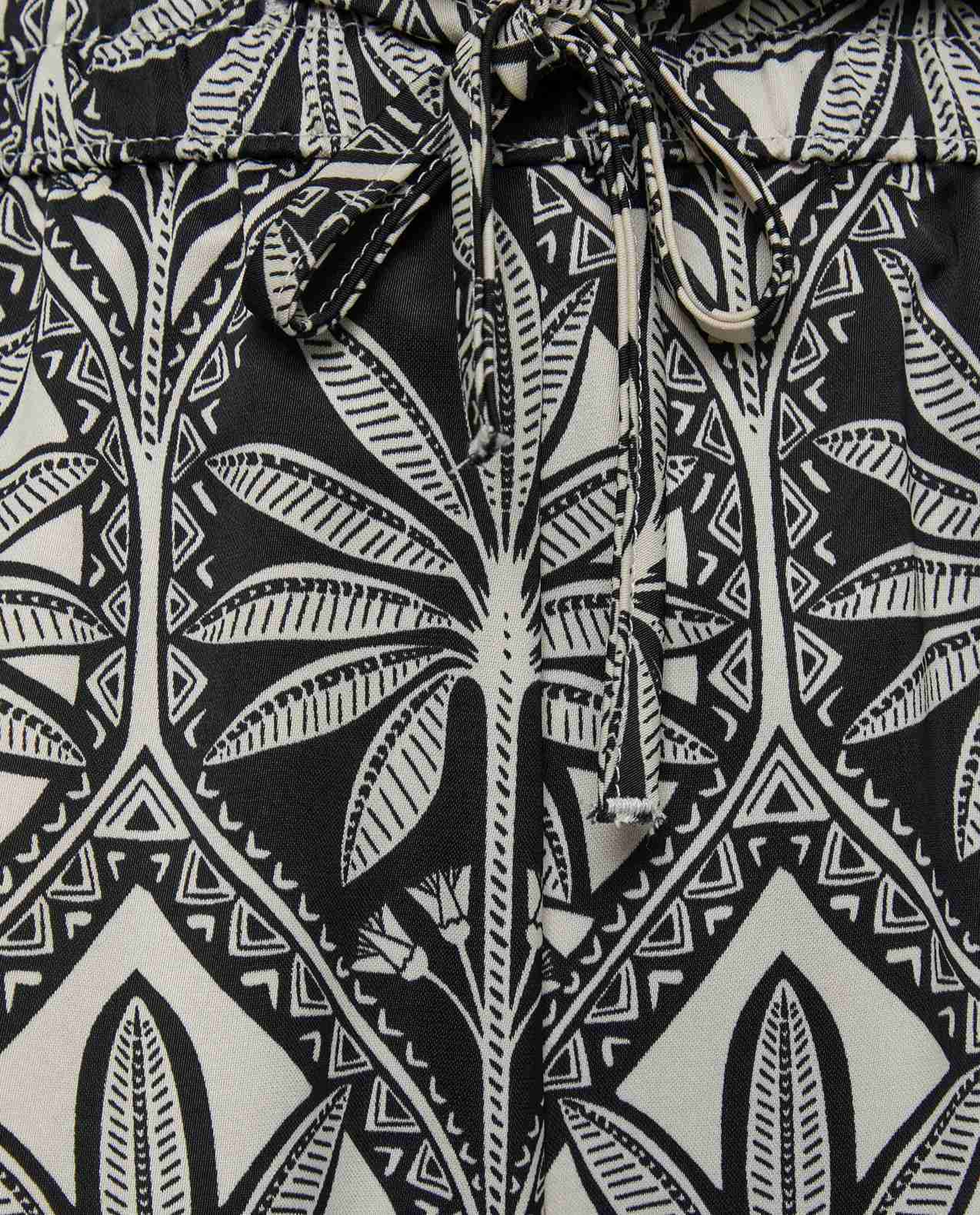 Patterned Satin Wide Leg Pants with Drawstring Waist