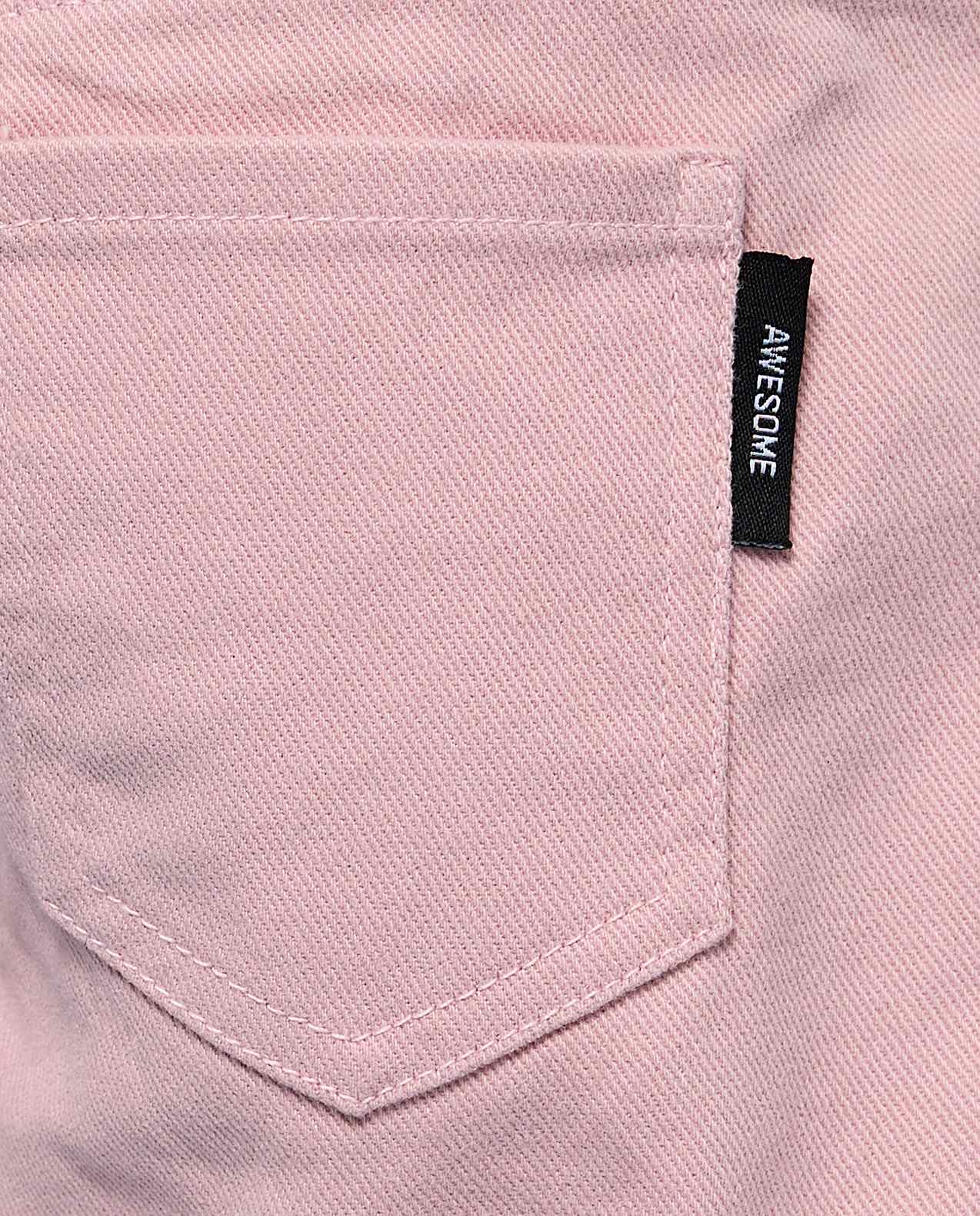 Solid Denim Shorts with Button Closure