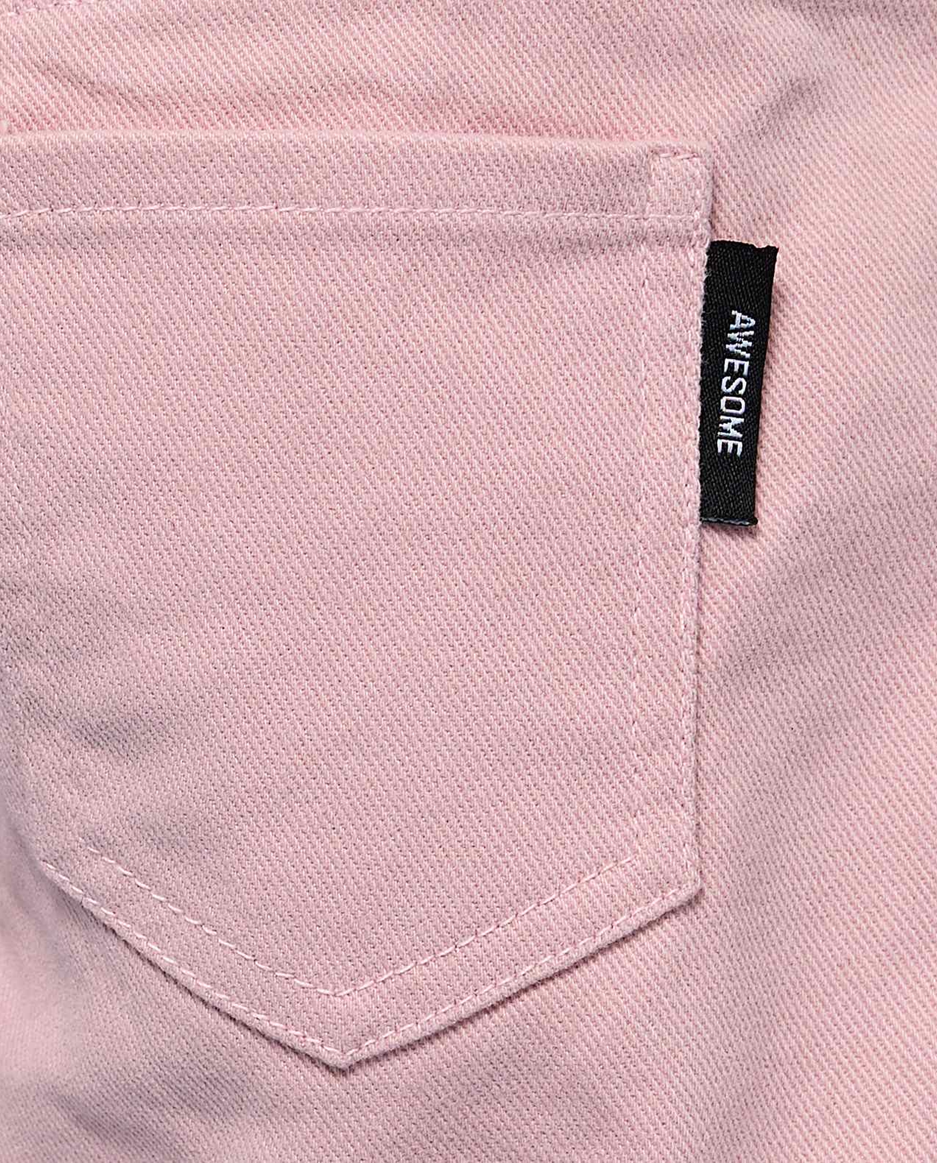 Solid Denim Shorts with Button Closure