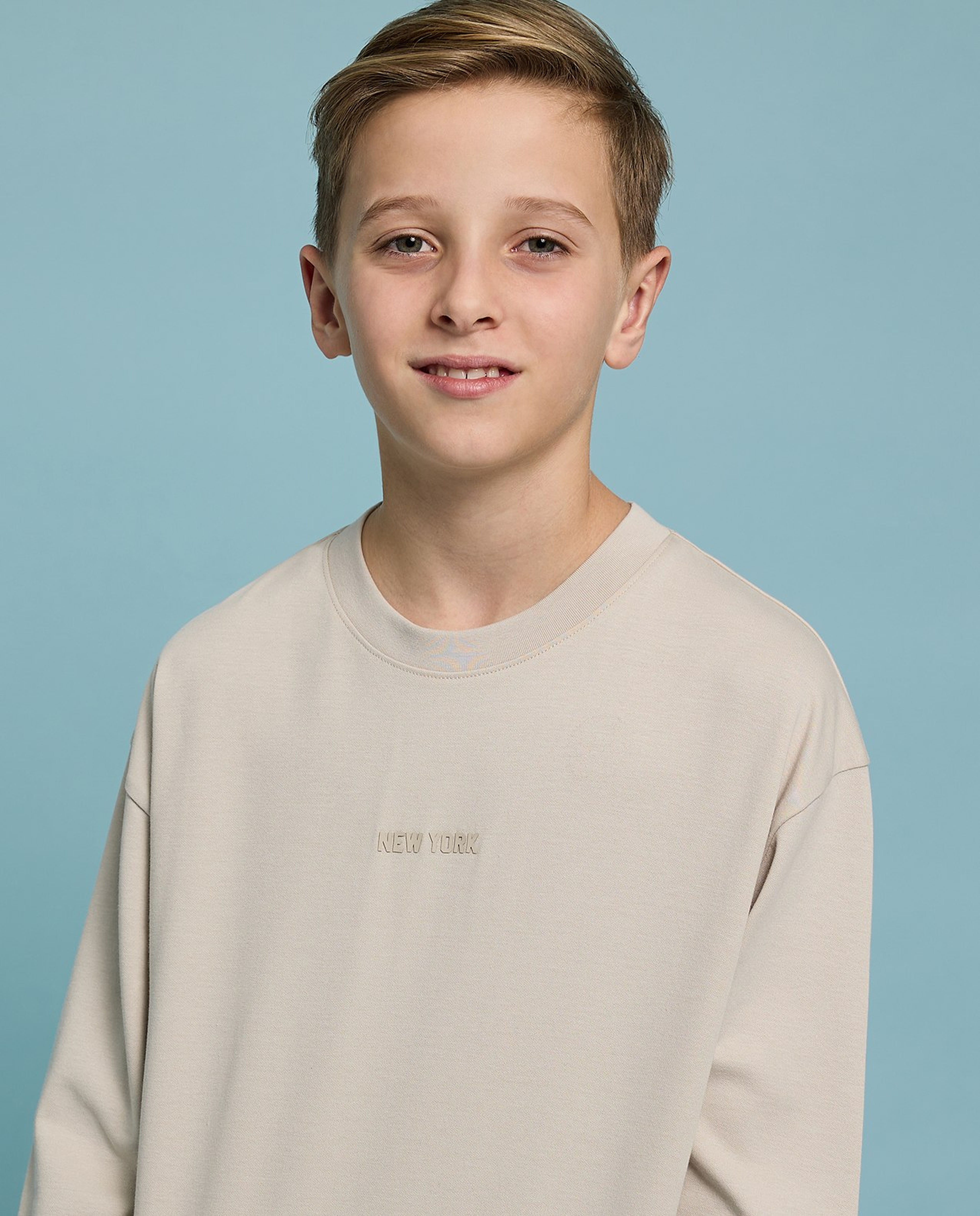 Printed T-Shirt with Crew Neck and Long Sleeves