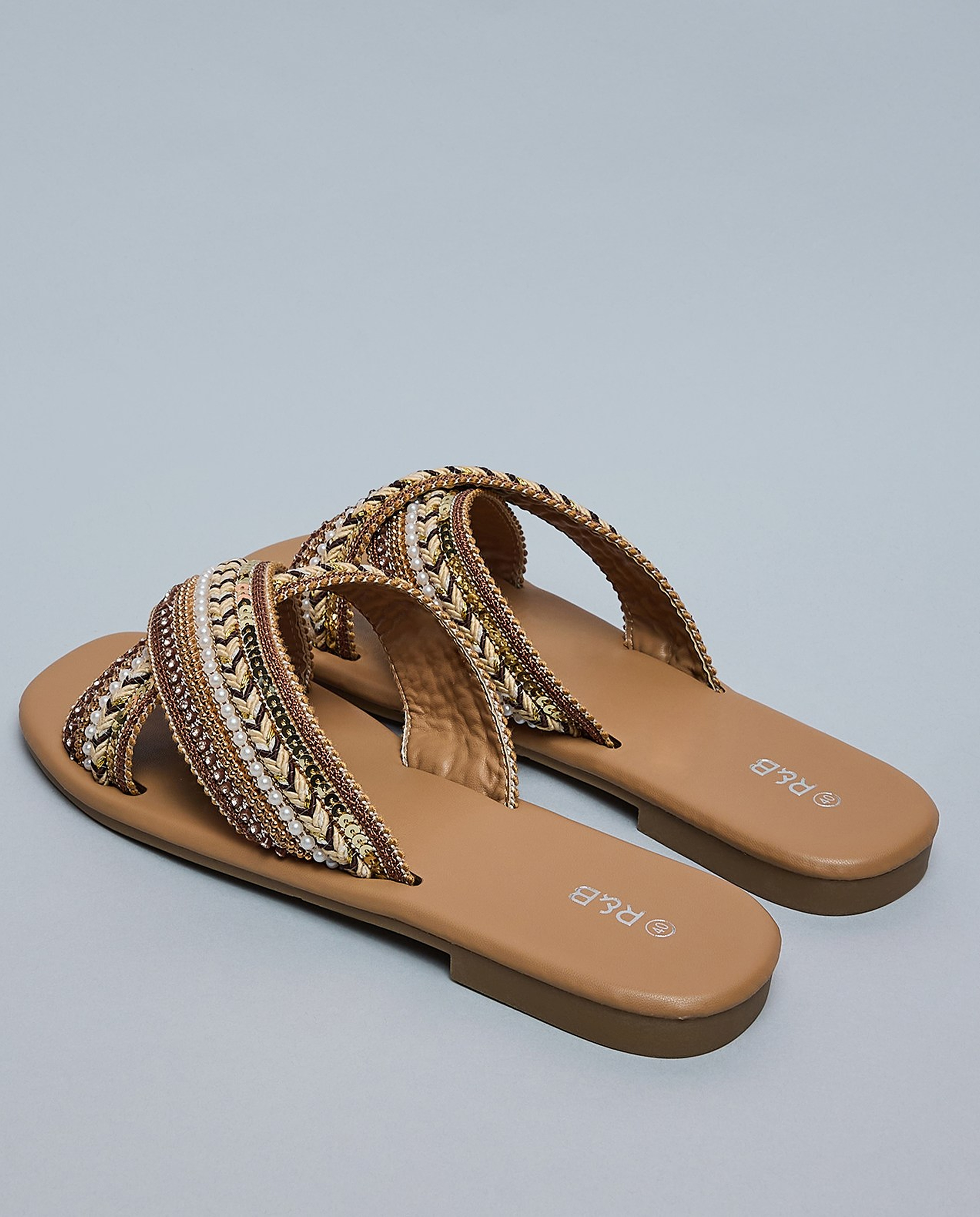 Embellished Flat Sandals