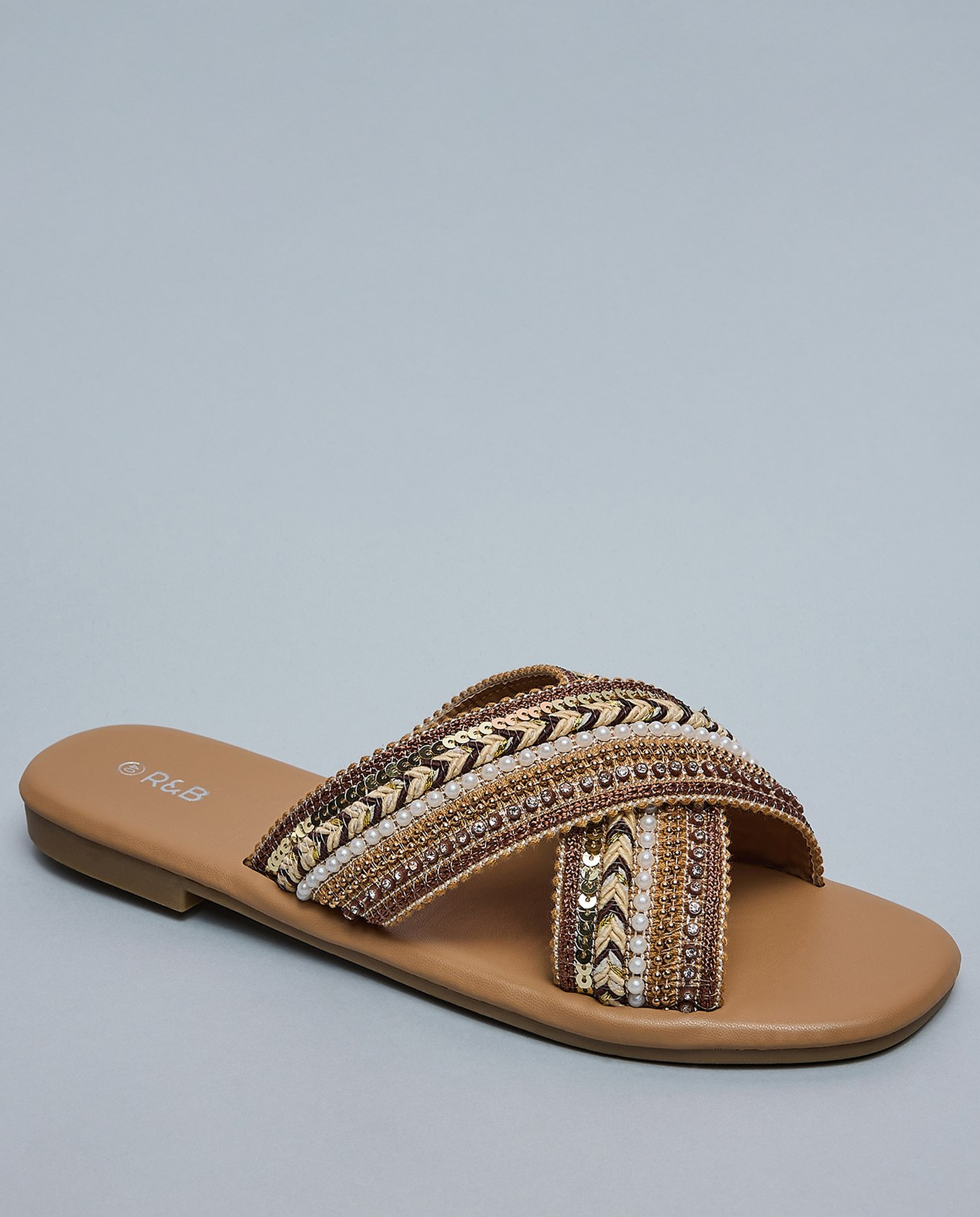 Embellished Flat Sandals