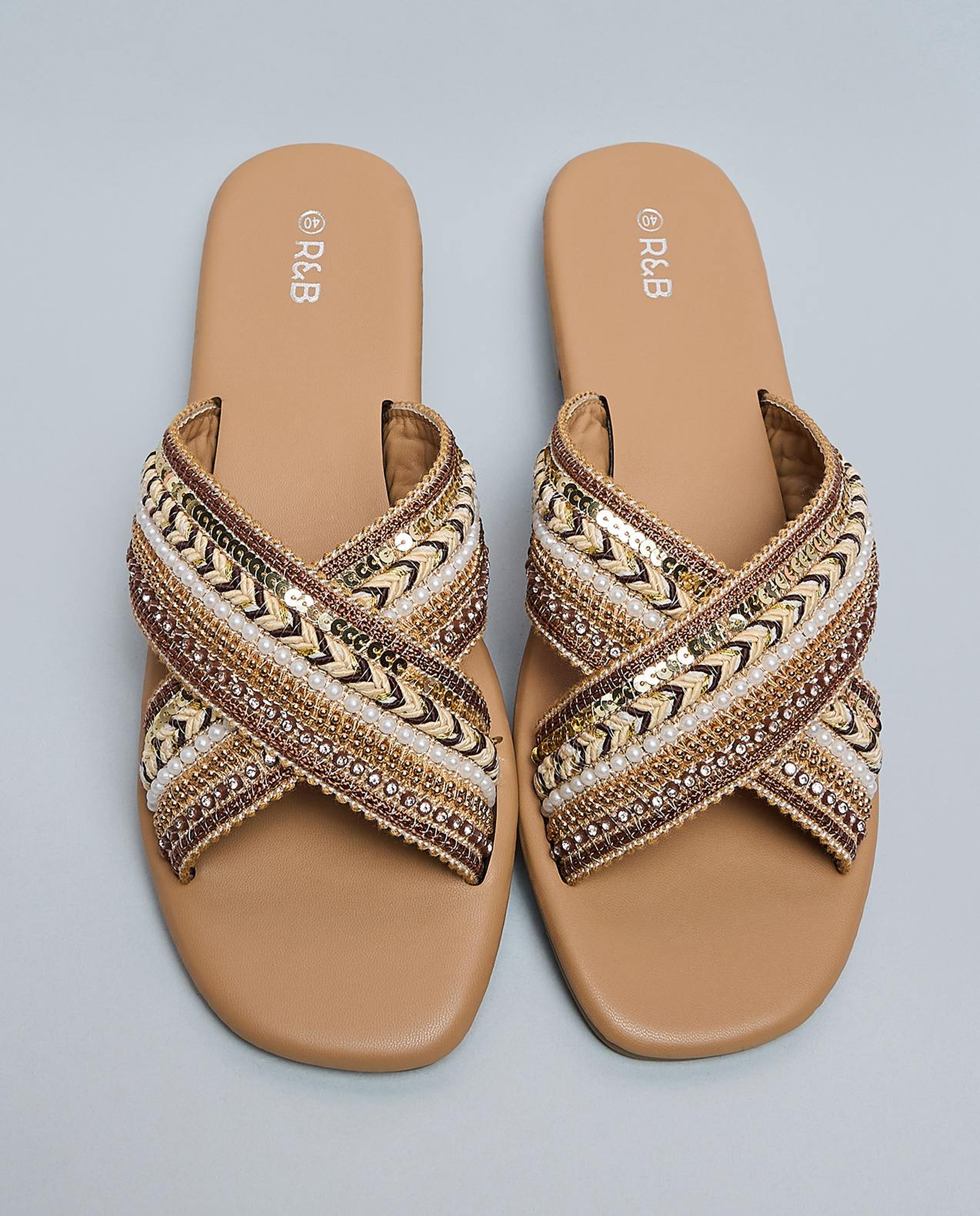 Embellished Flat Sandals