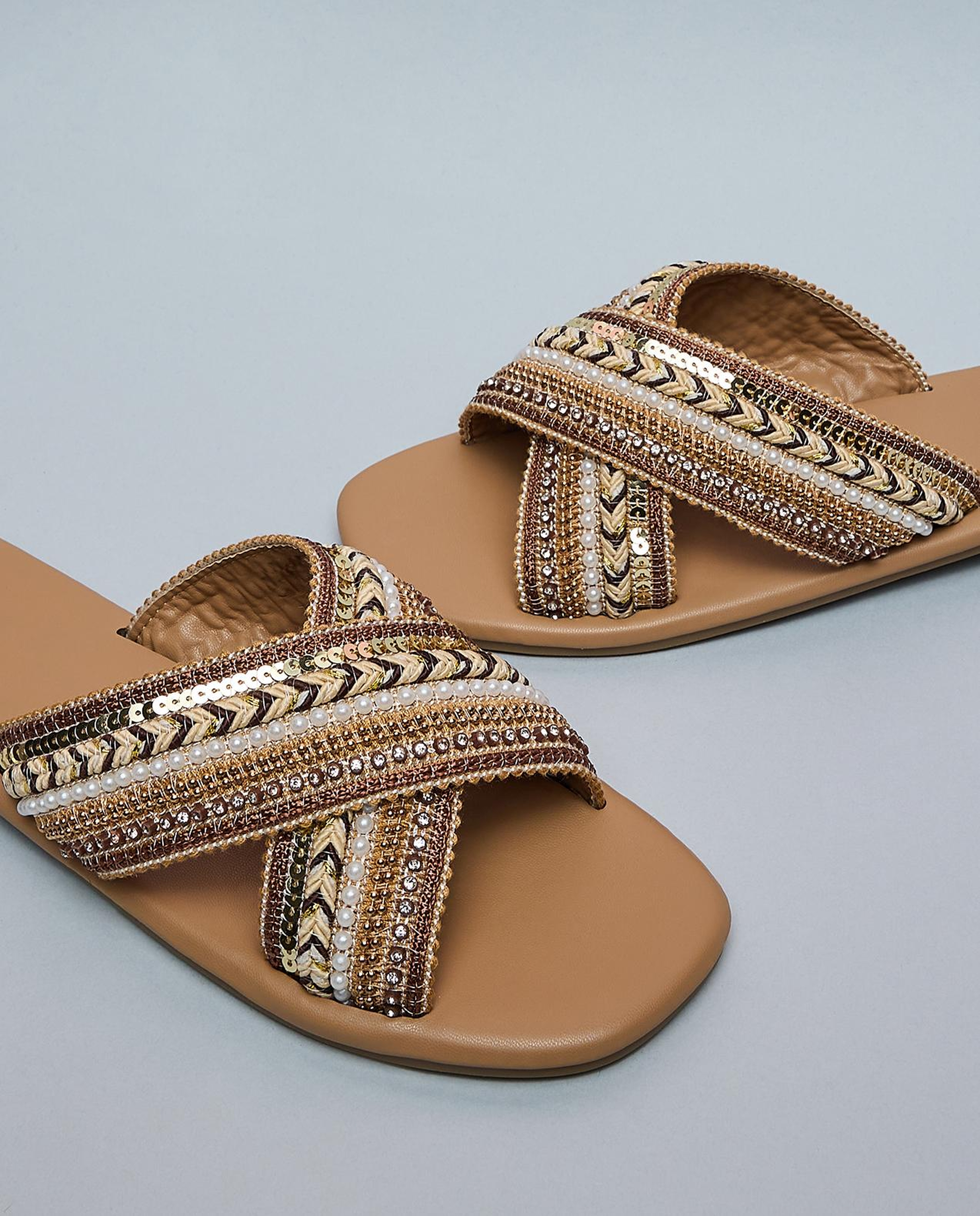 Embellished Flat Sandals