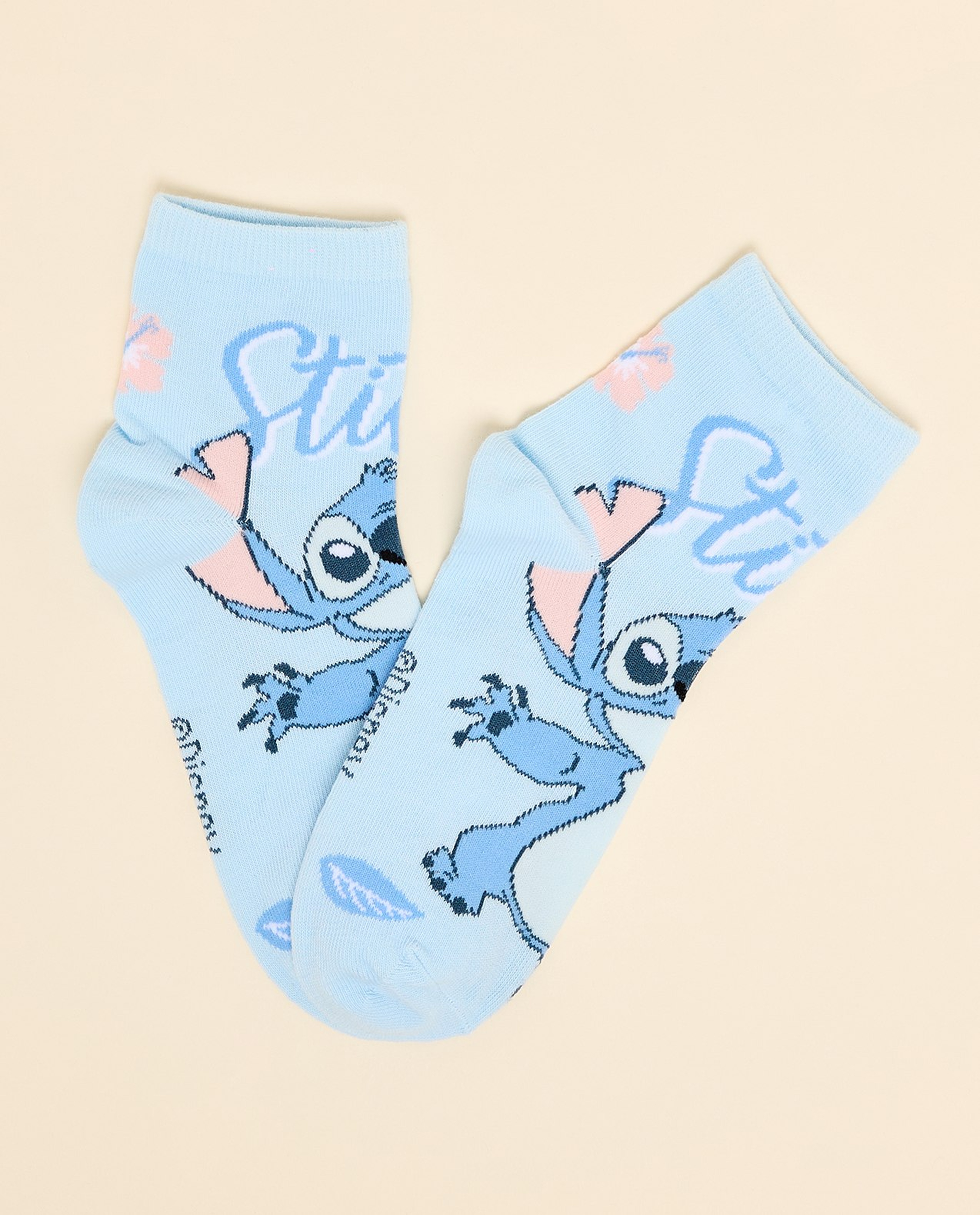 3 Pack Stitch Print Ankle Socks