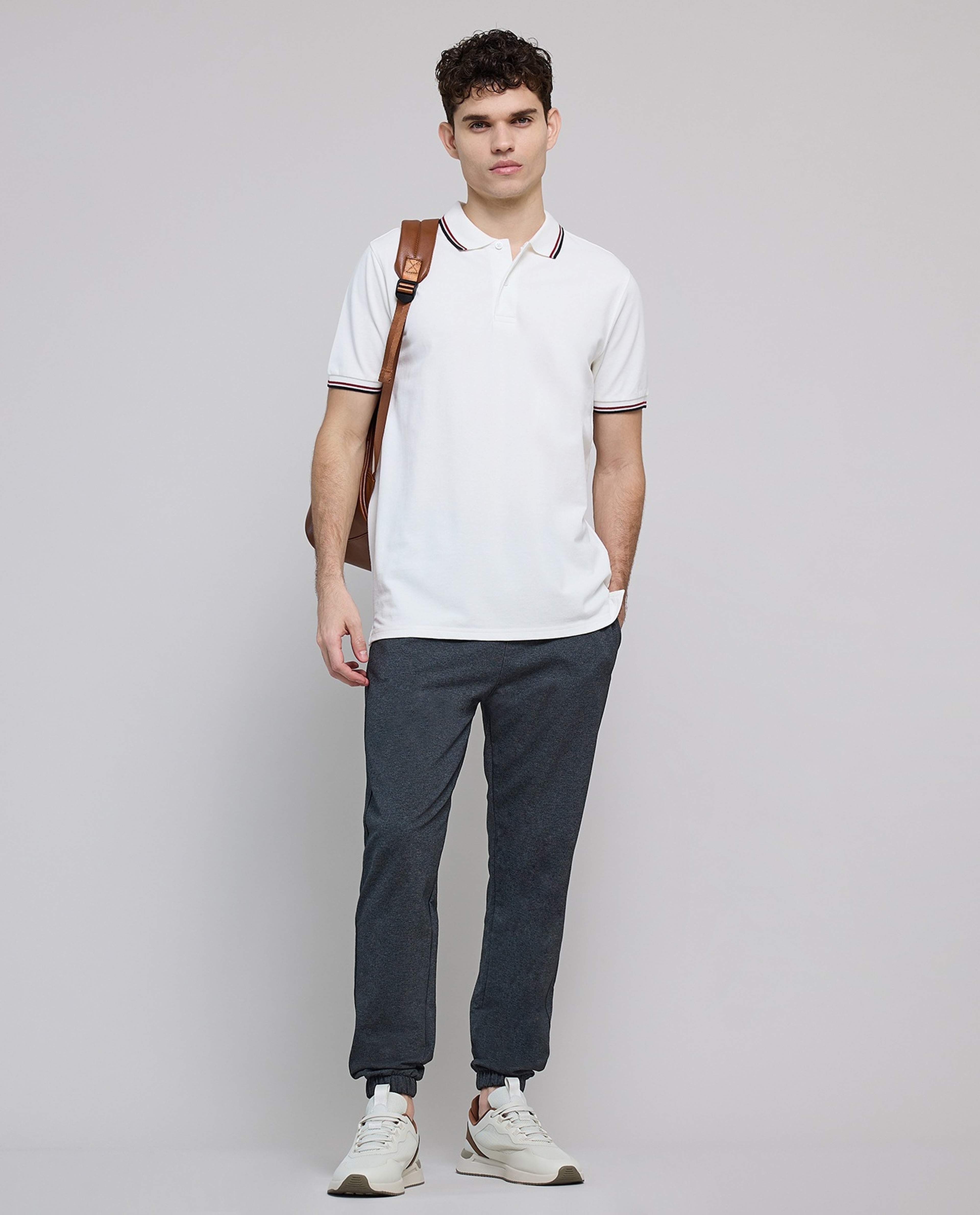 Contrast Tipping Polo T-Shirt with Short Sleeves