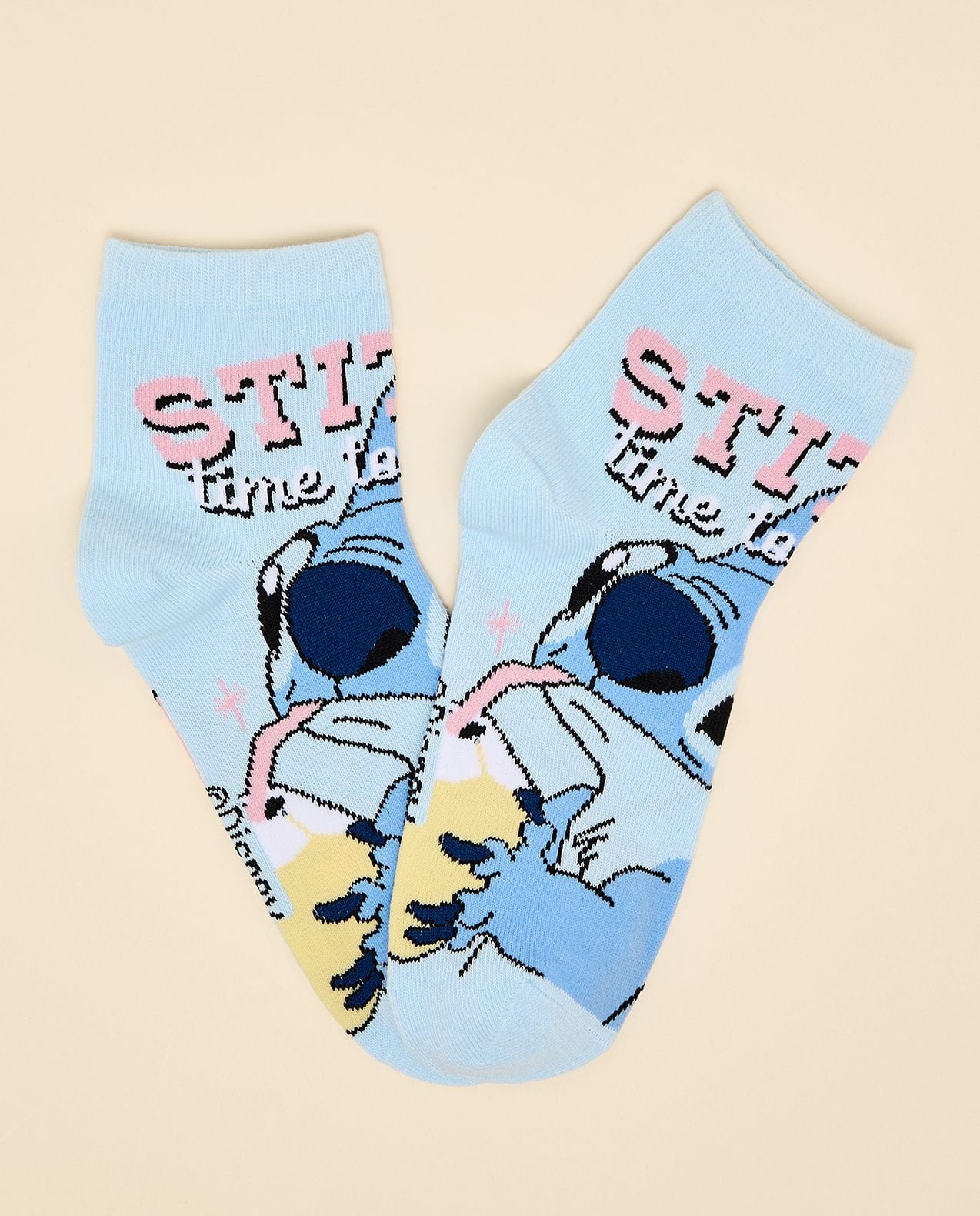 3 Pack Angel & Stitch Print Ankle Socks