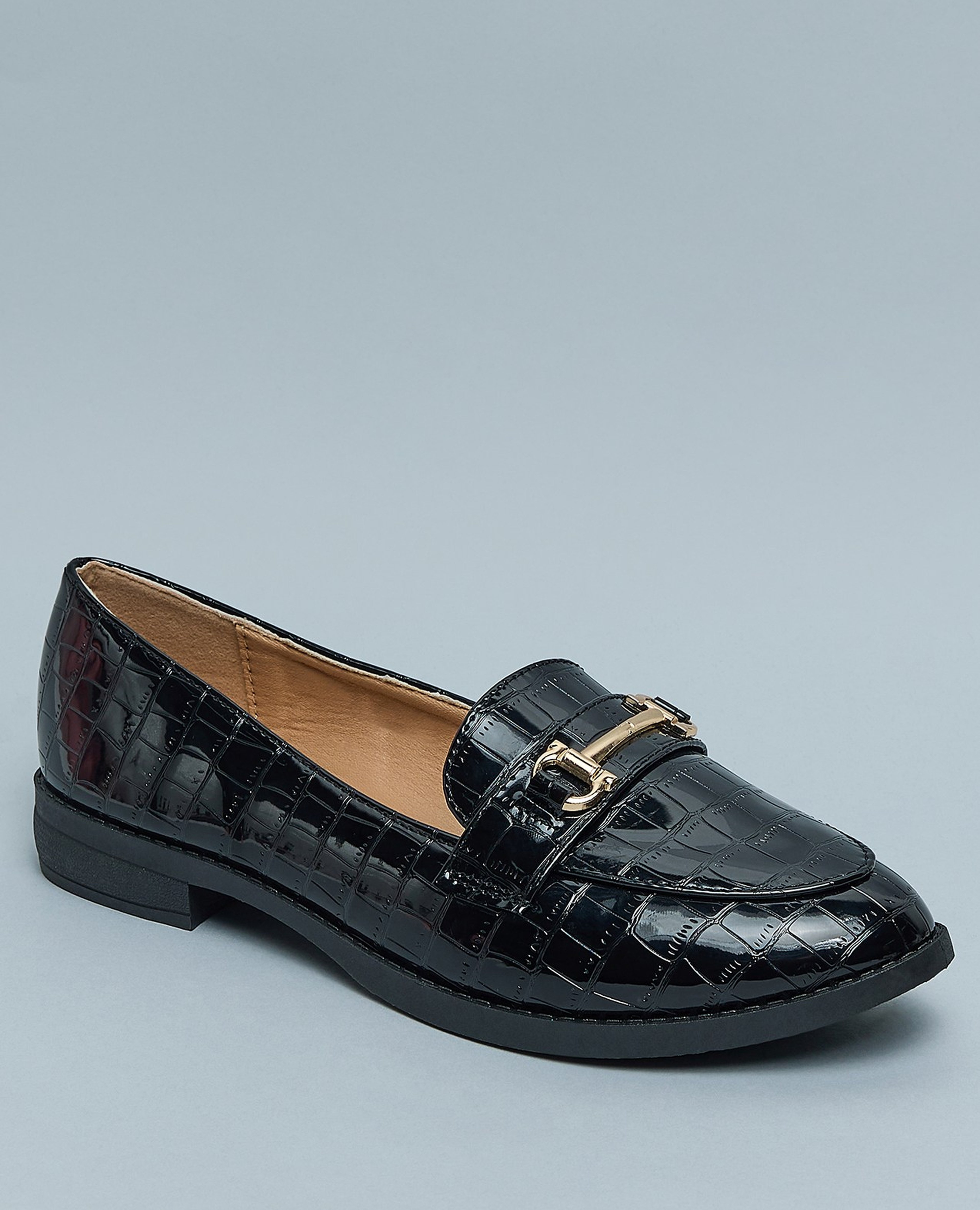 Textured Horsebit Loafers