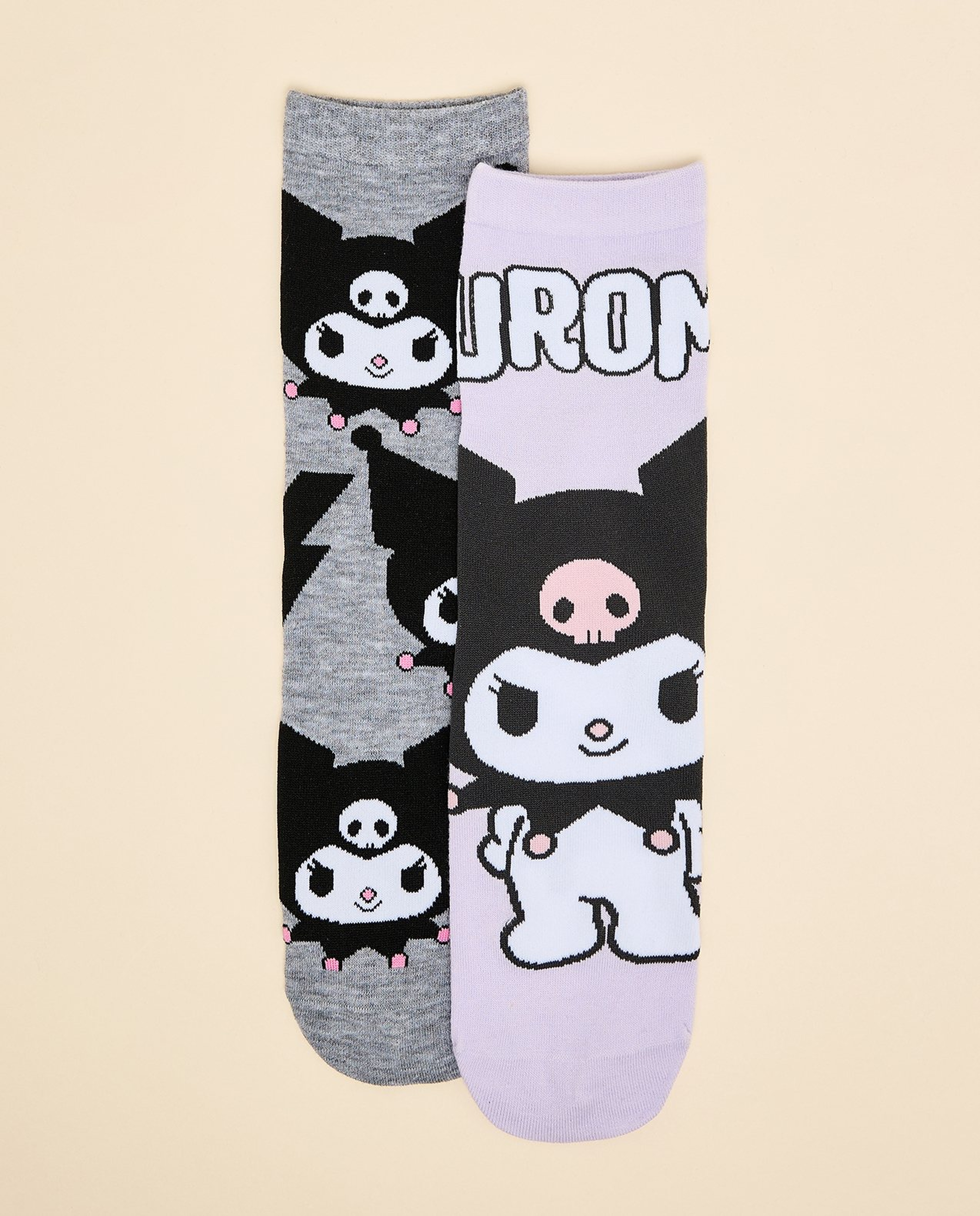 2 Pack Kuromi Print Ankle Socks