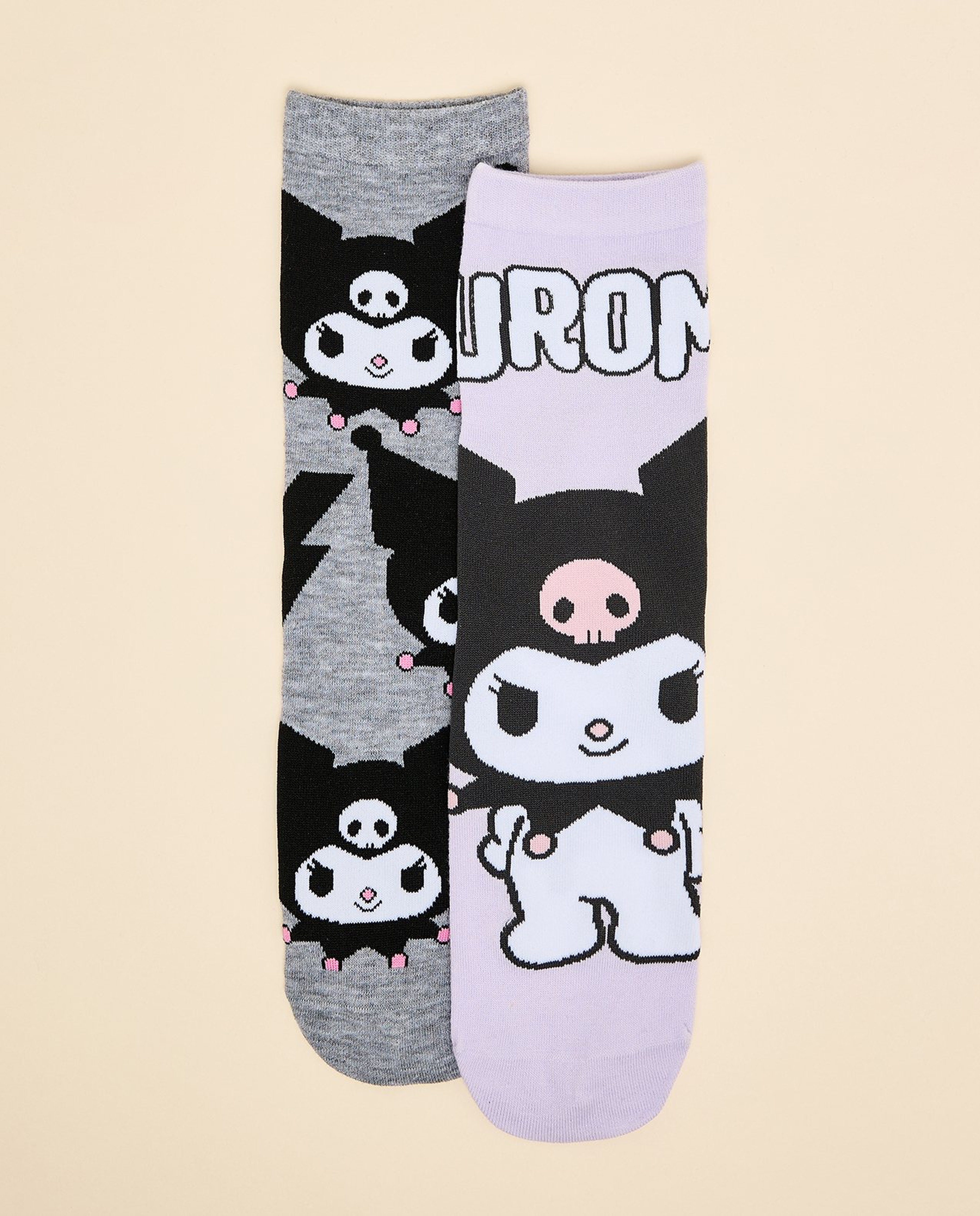 2 Pack Kuromi Print Ankle Socks