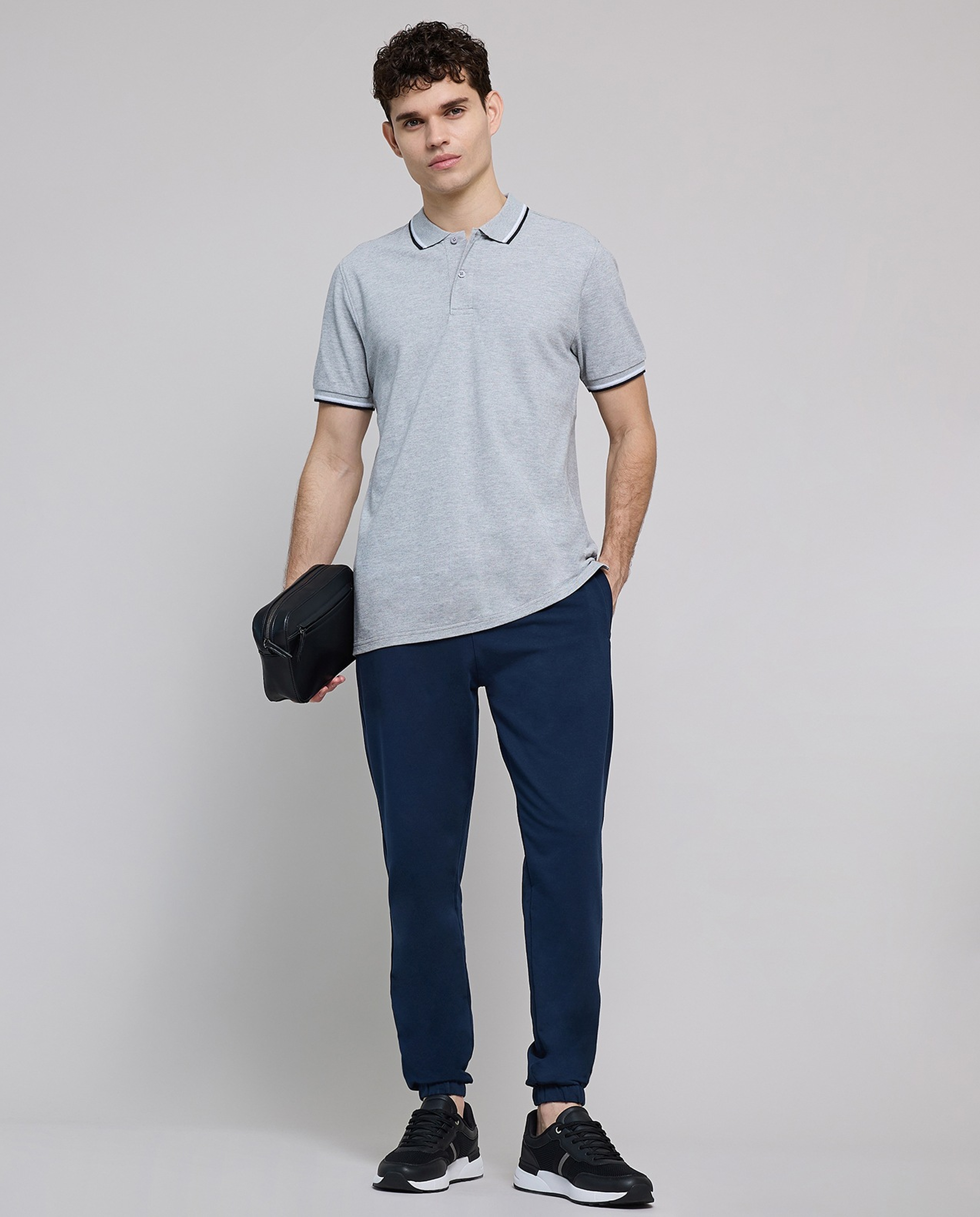 Contrast Tipping Polo T-Shirt with Short Sleeves