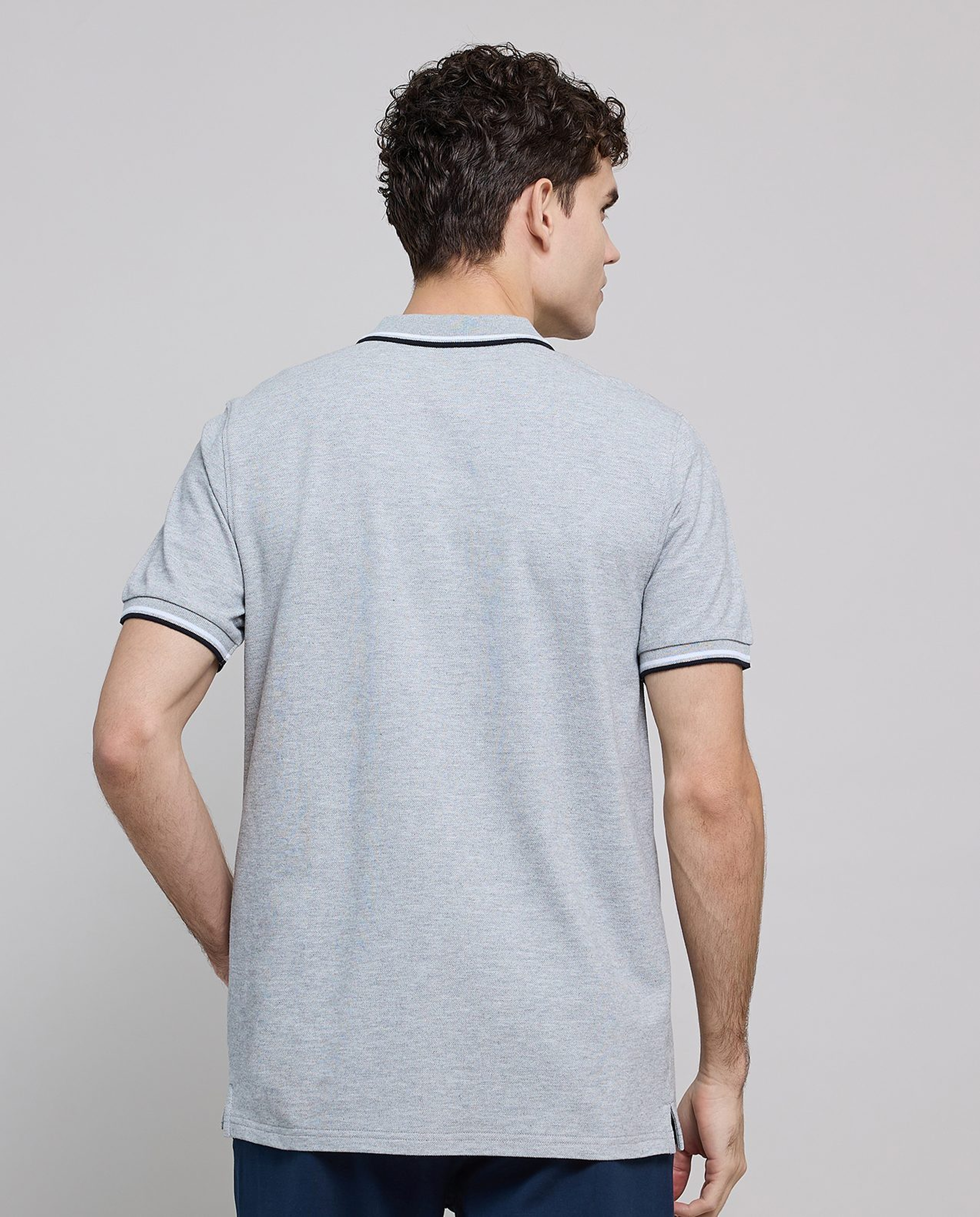 Contrast Tipping Polo T-Shirt with Short Sleeves