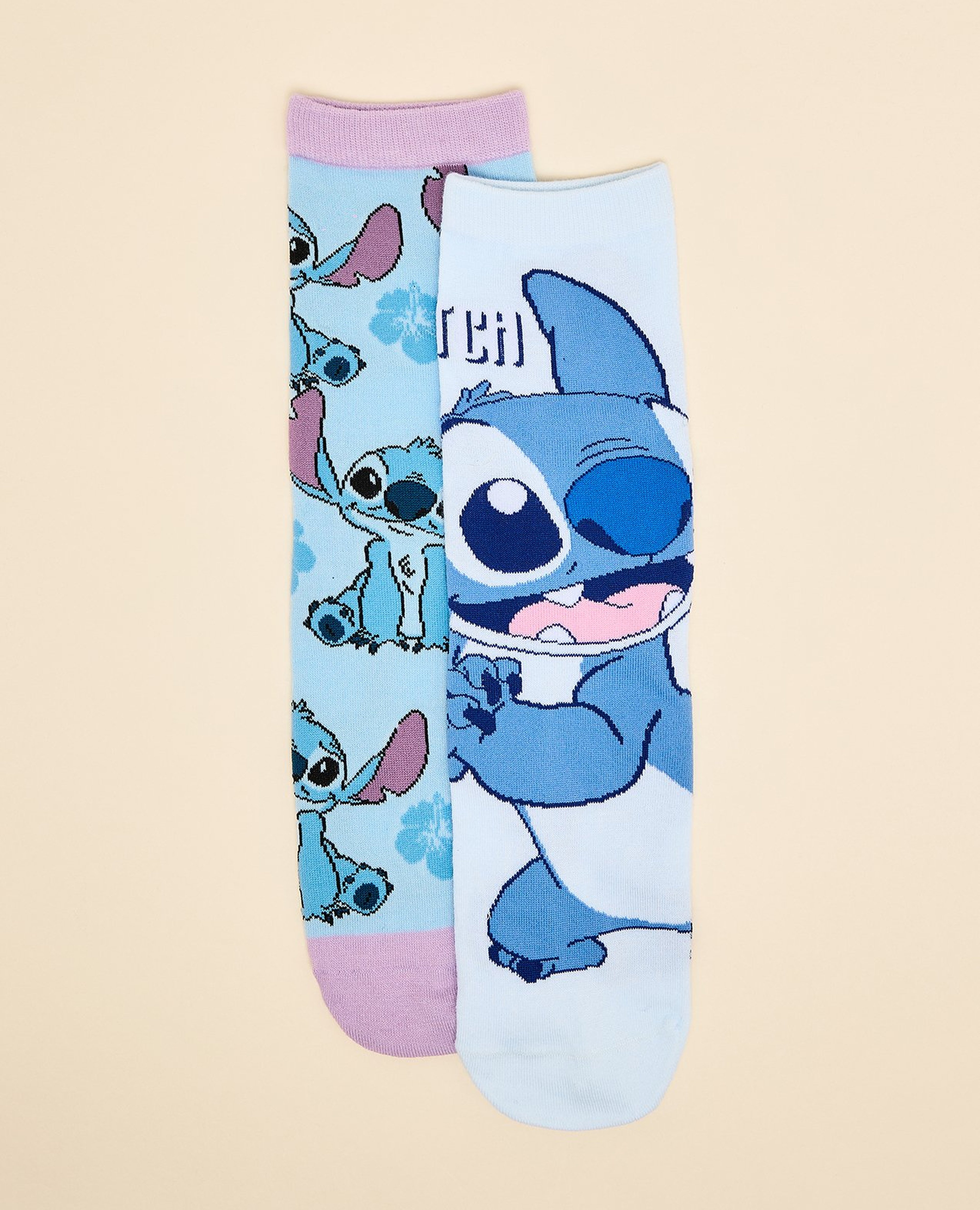 2 Pack Stitch Print Ankle Socks