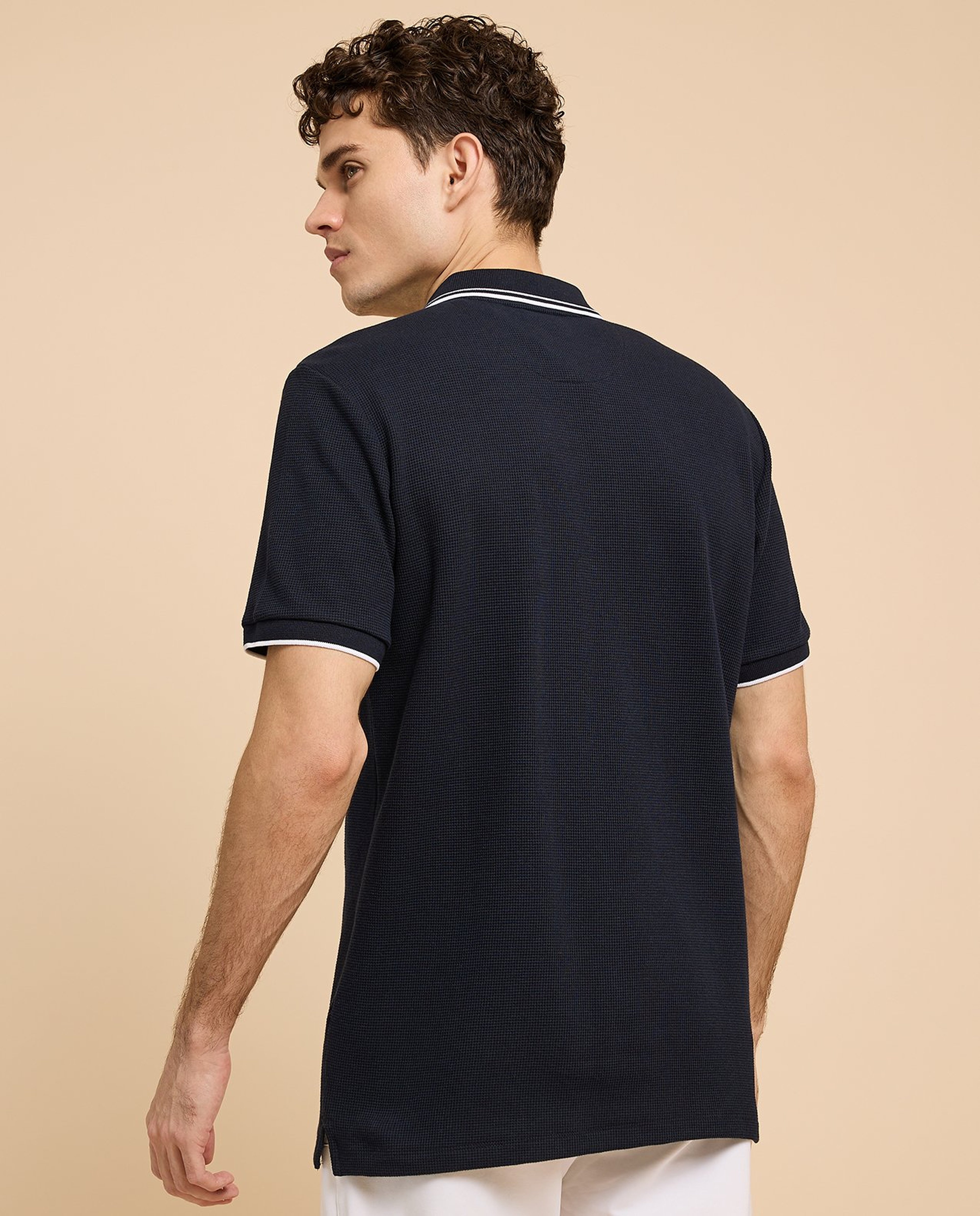 Logo Embroidered Polo T-Shirt with Short Sleeves