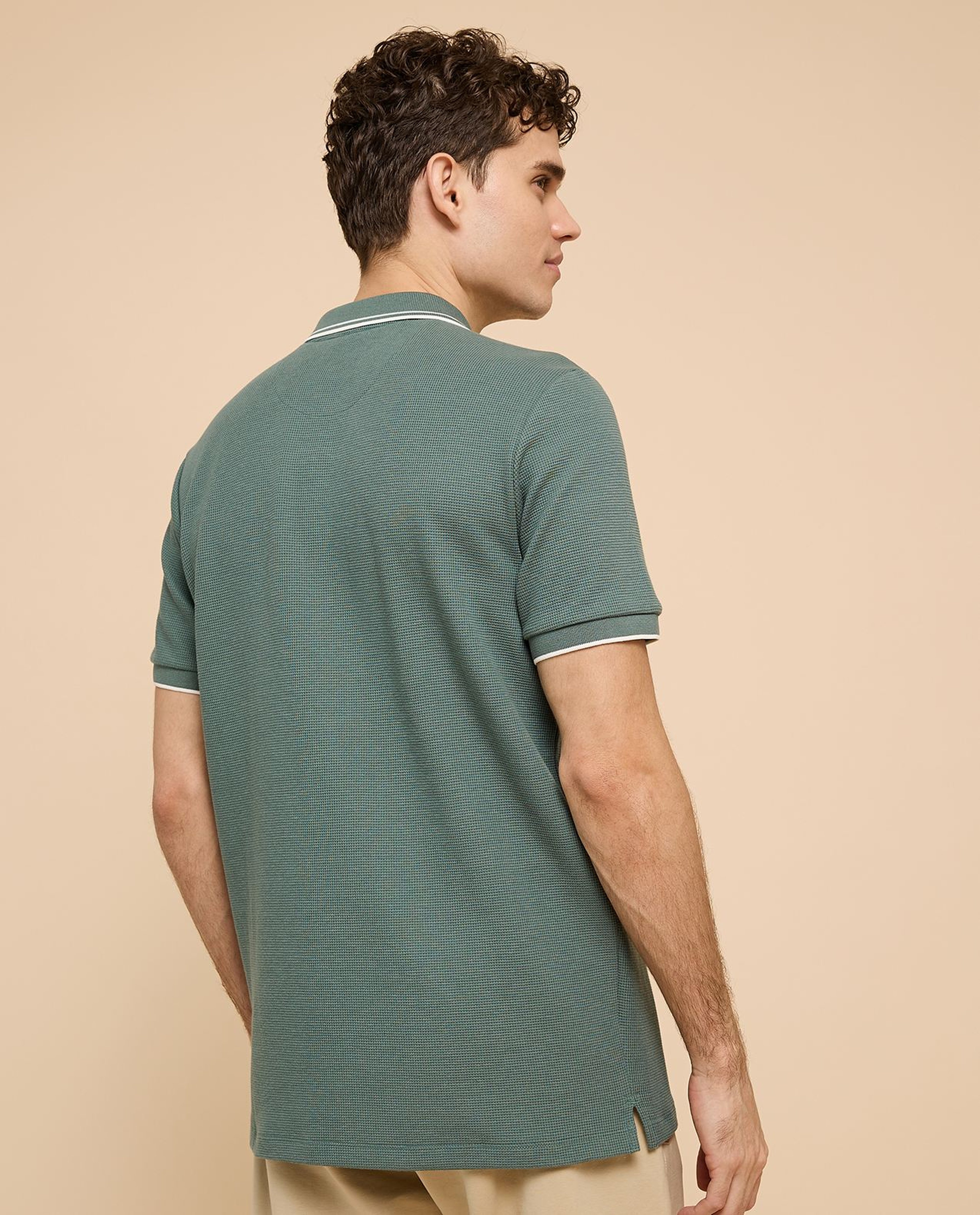 Logo Embroidered Polo T-Shirt with Short Sleeves