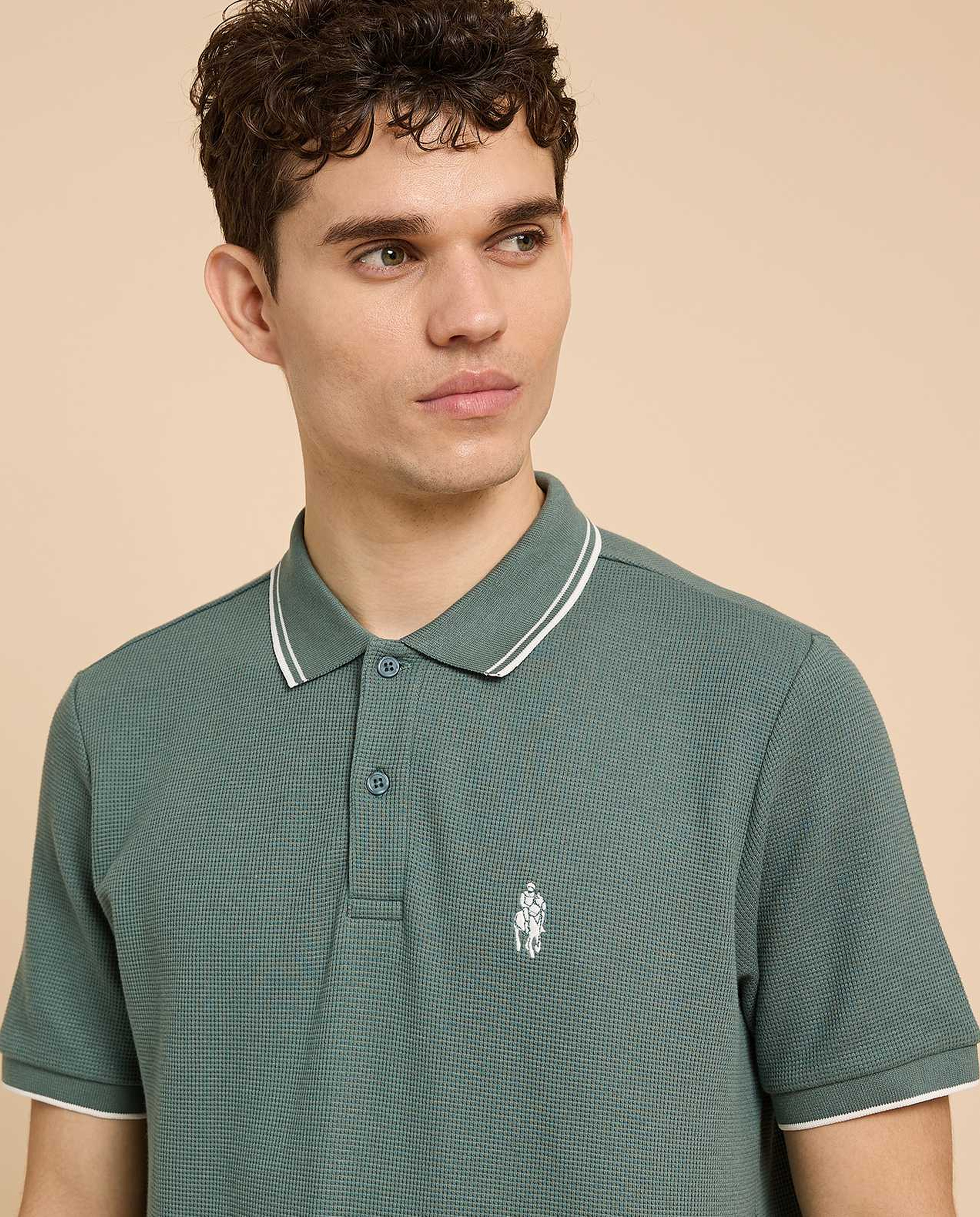 Logo Embroidered Polo T-Shirt with Short Sleeves