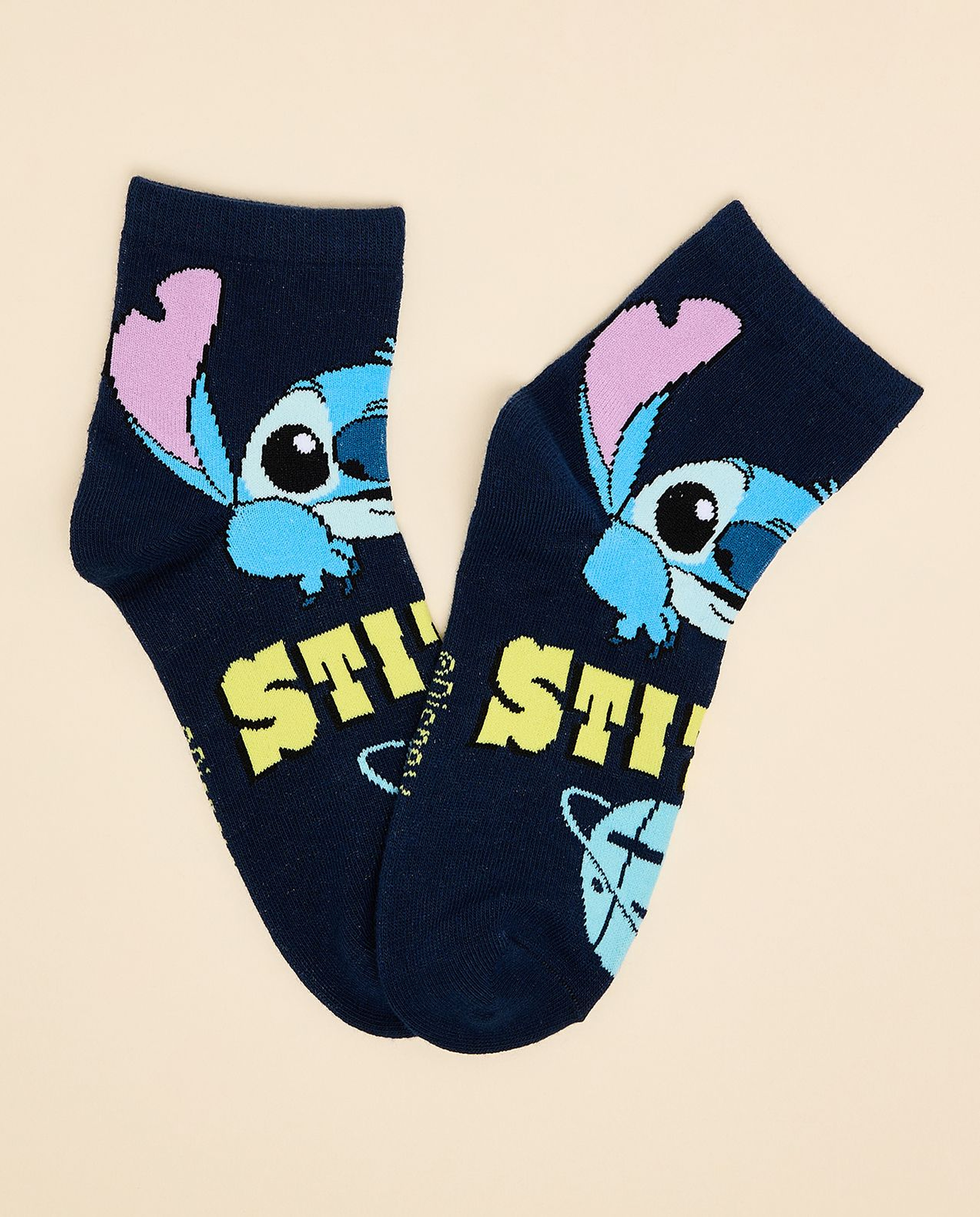 3 Pack Stitch Print Ankle Socks