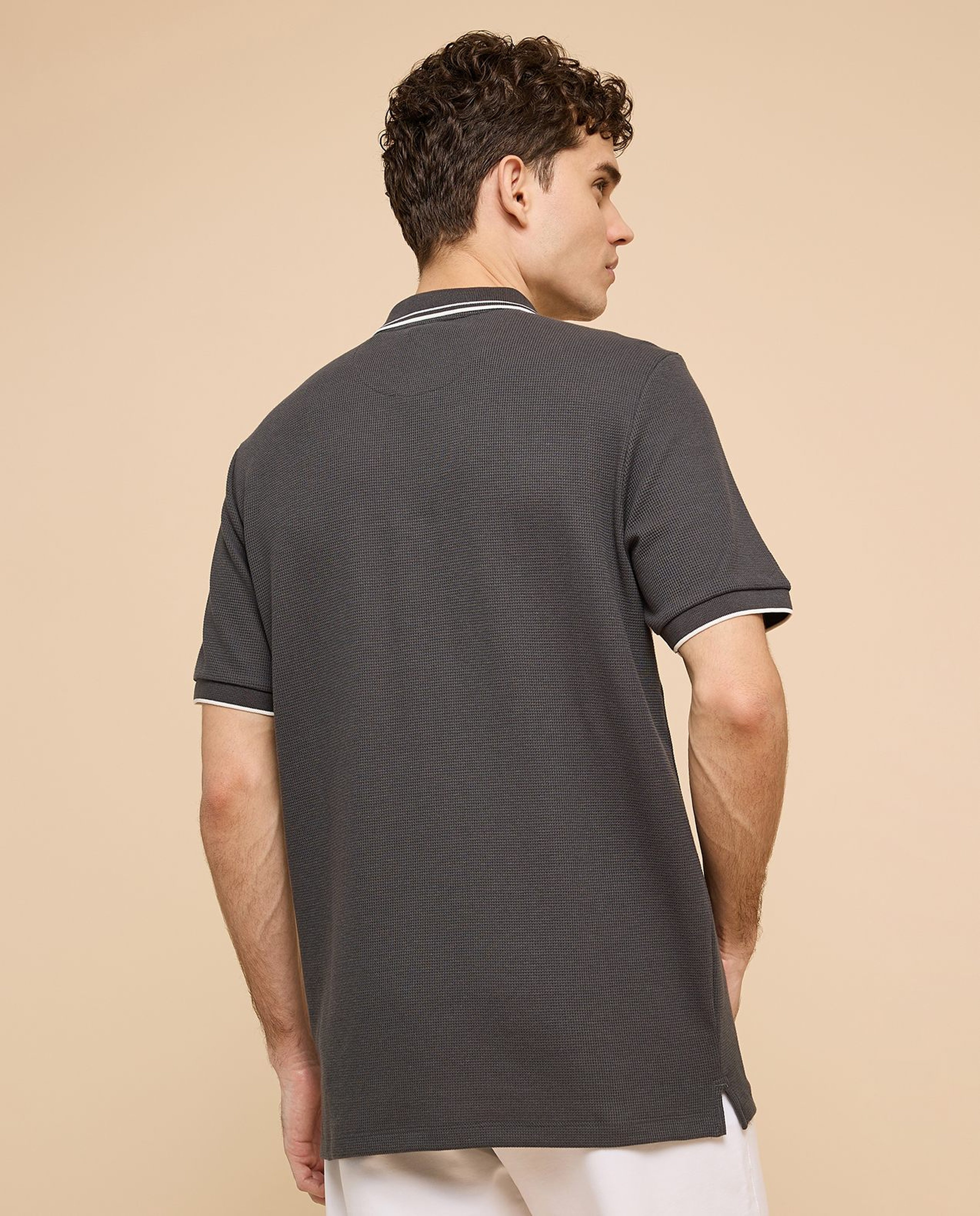 Logo Embroidered Polo T-Shirt with Short Sleeves