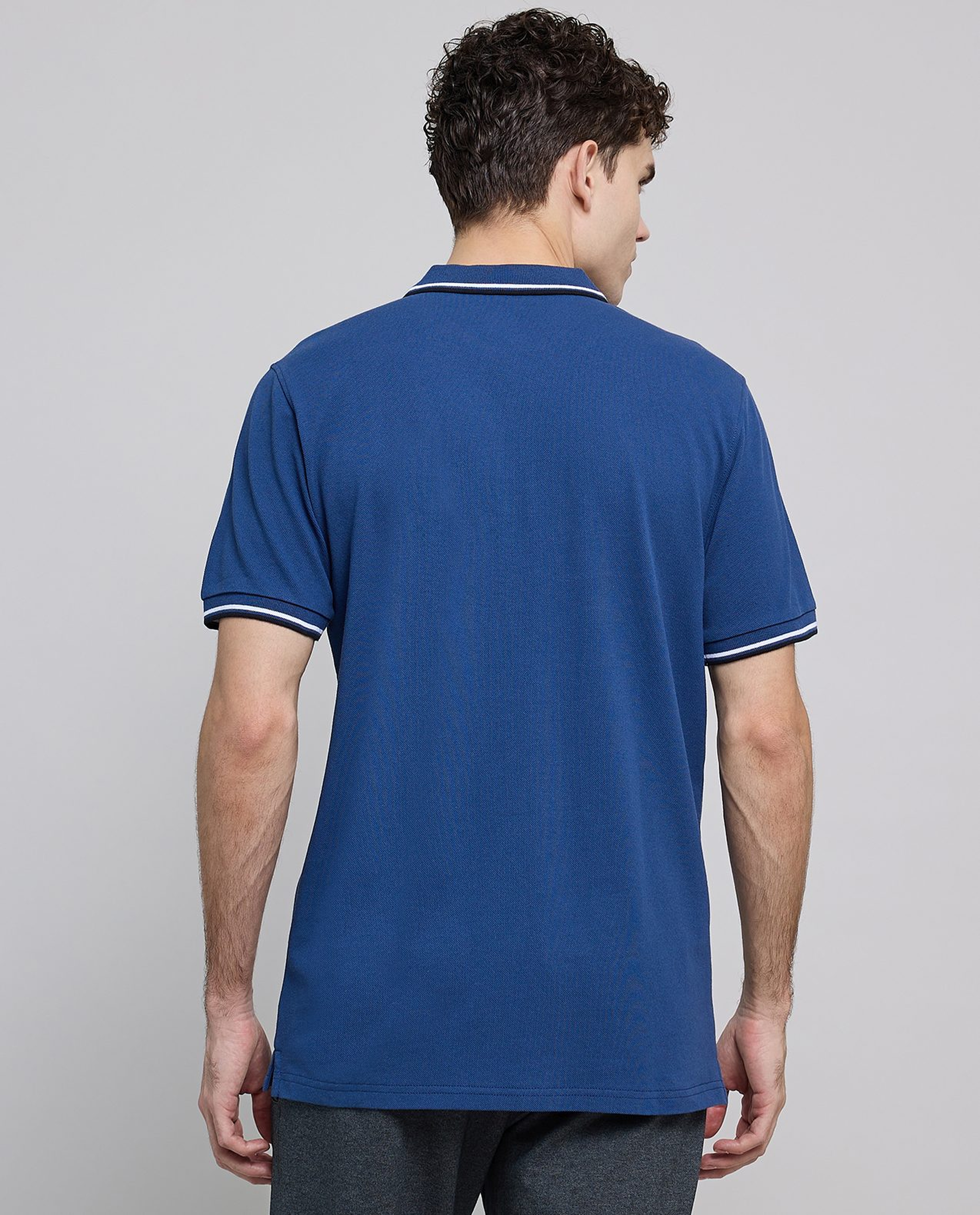 Contrast Tipping Polo T-Shirt with Short Sleeves