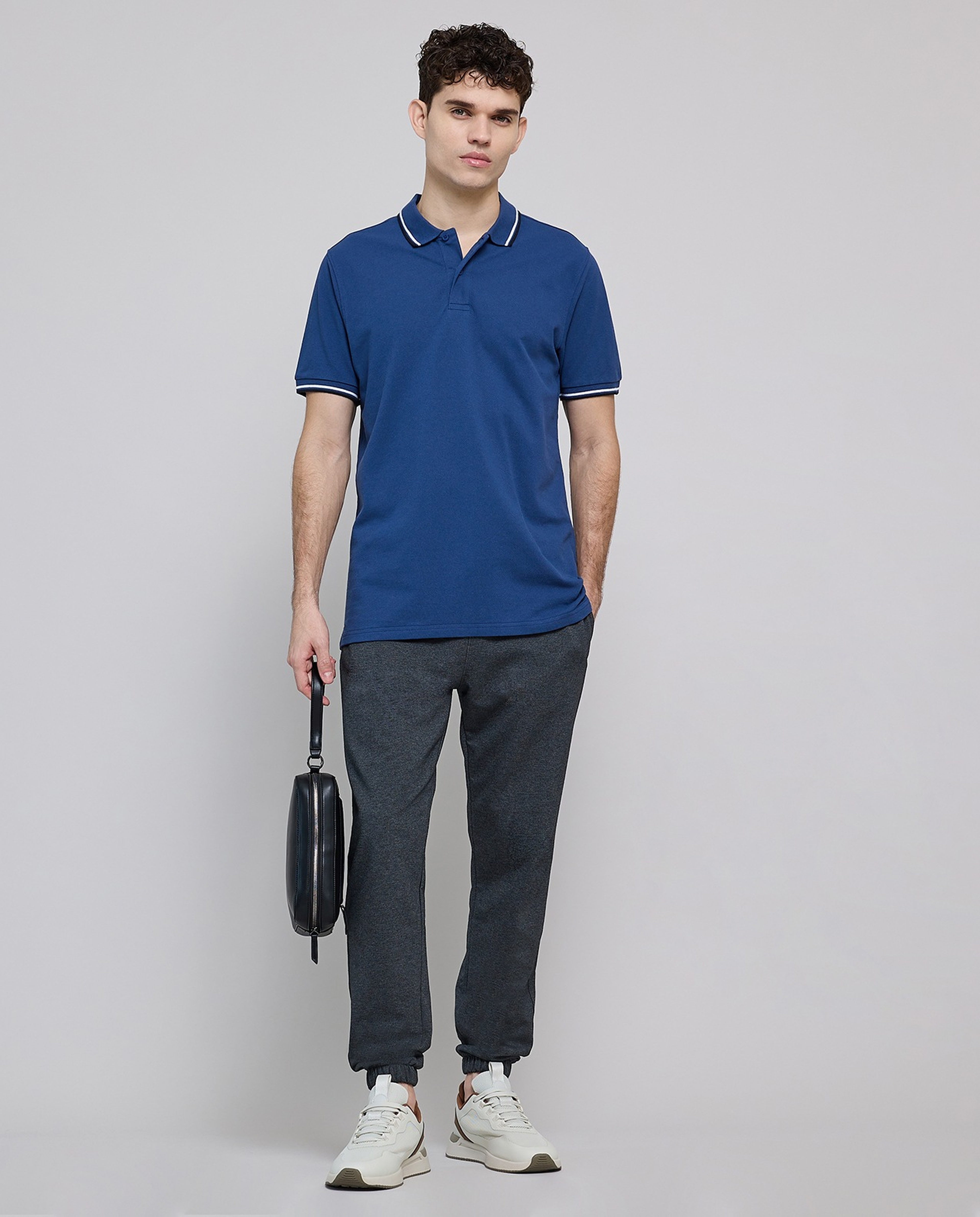 Contrast Tipping Polo T-Shirt with Short Sleeves