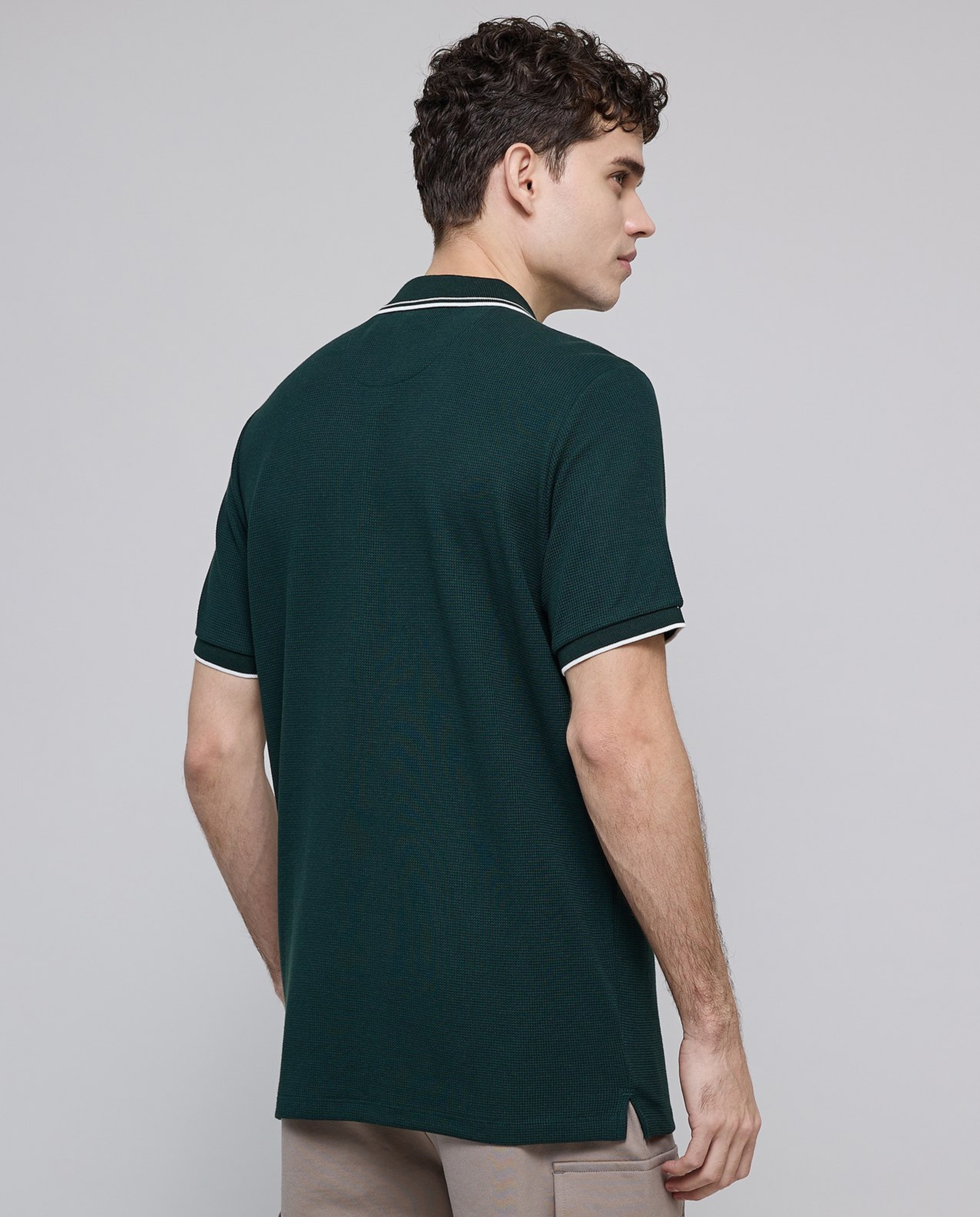 Logo Embroidered Polo T-Shirt with Short Sleeves