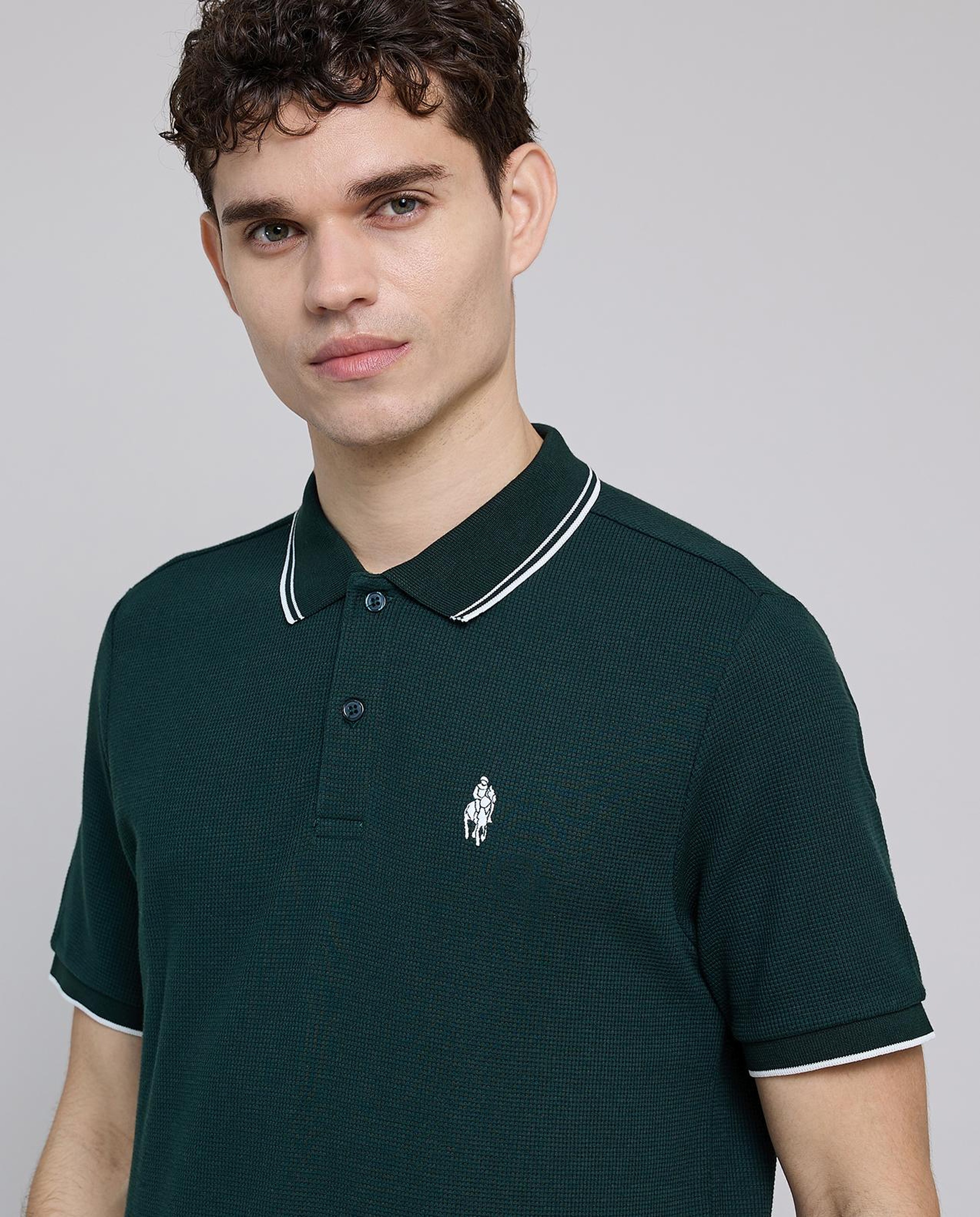 Logo Embroidered Polo T-Shirt with Short Sleeves