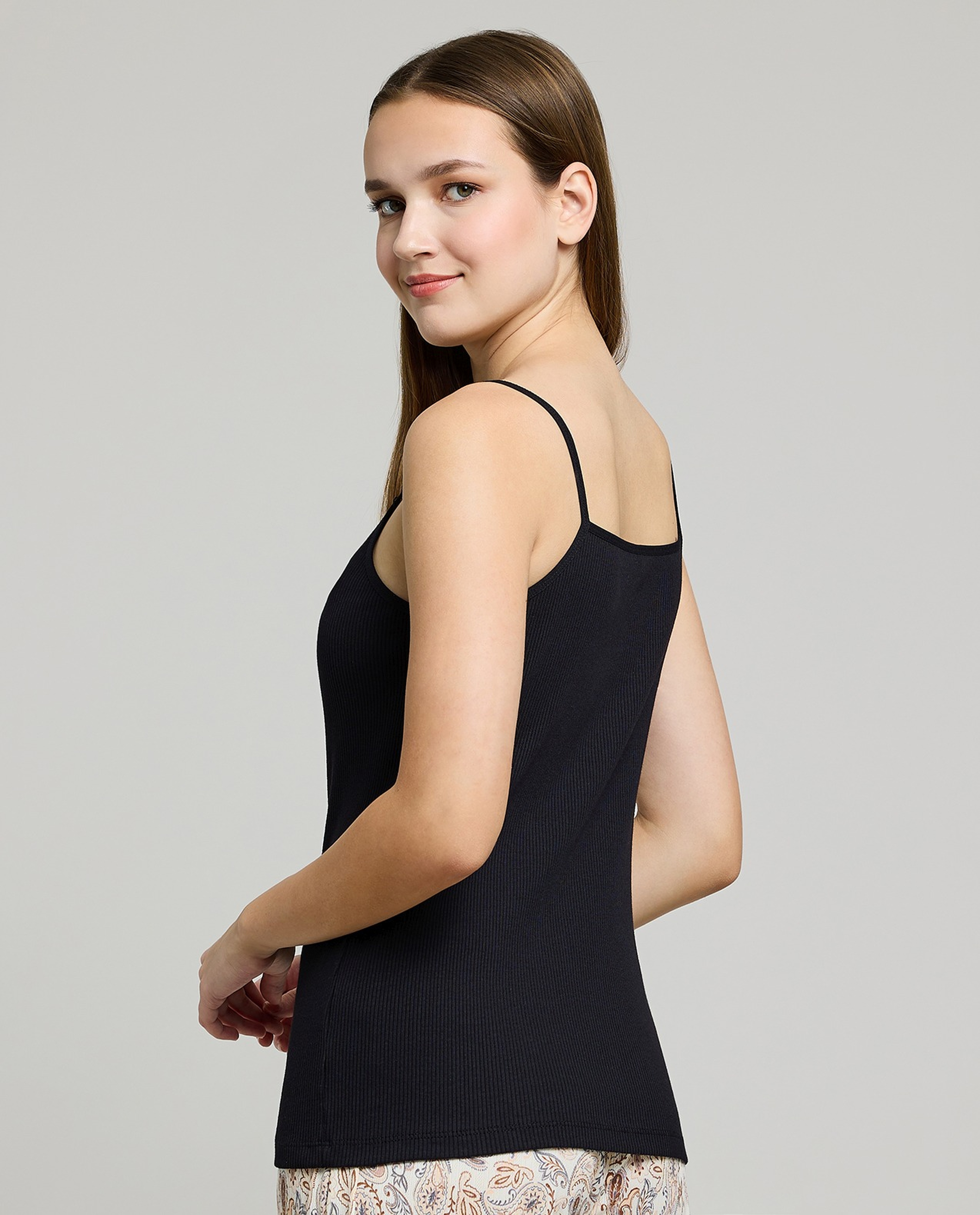 Ribbed Lace Trim Camisole