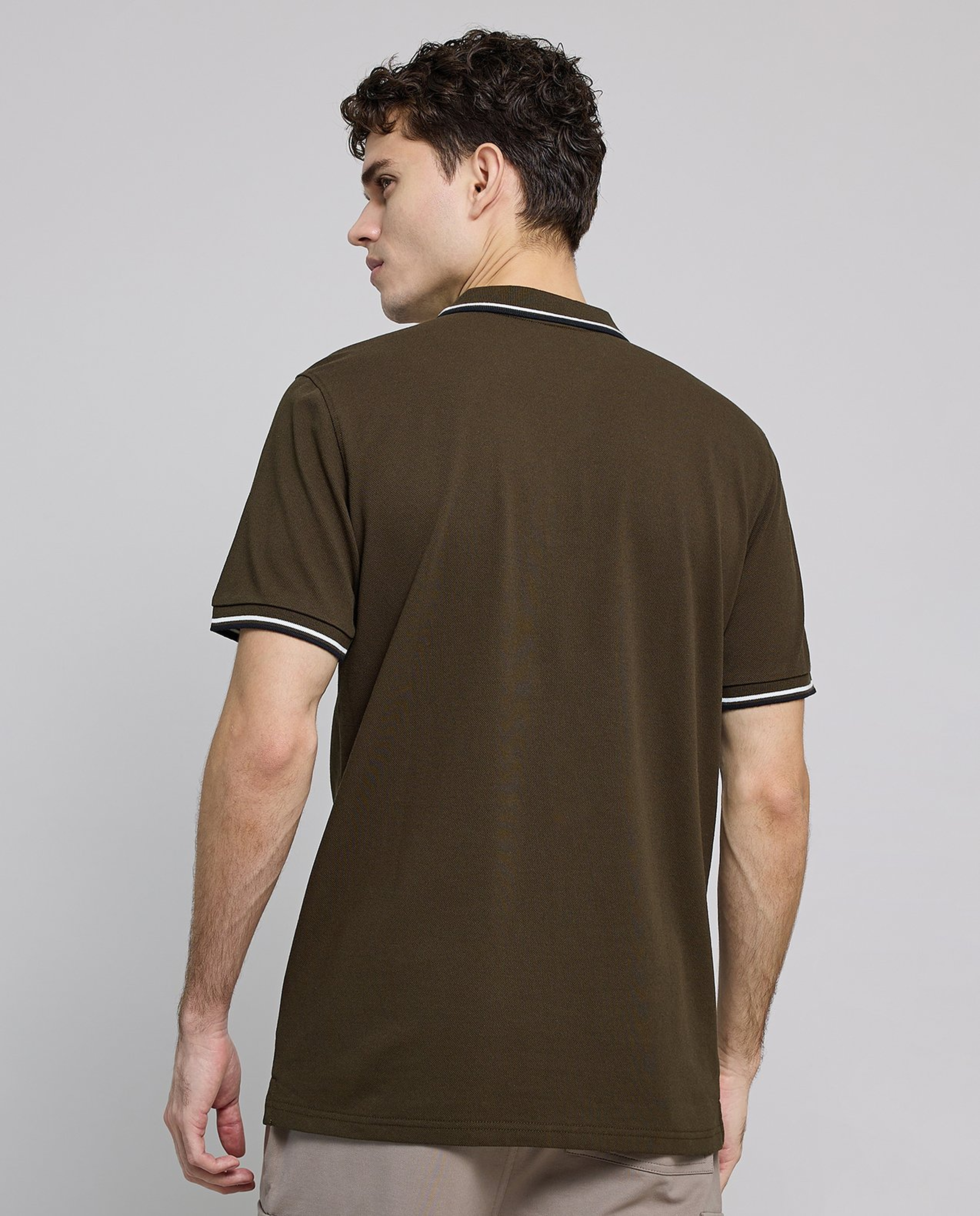 Contrast Tipping Polo T-Shirt with Short Sleeves