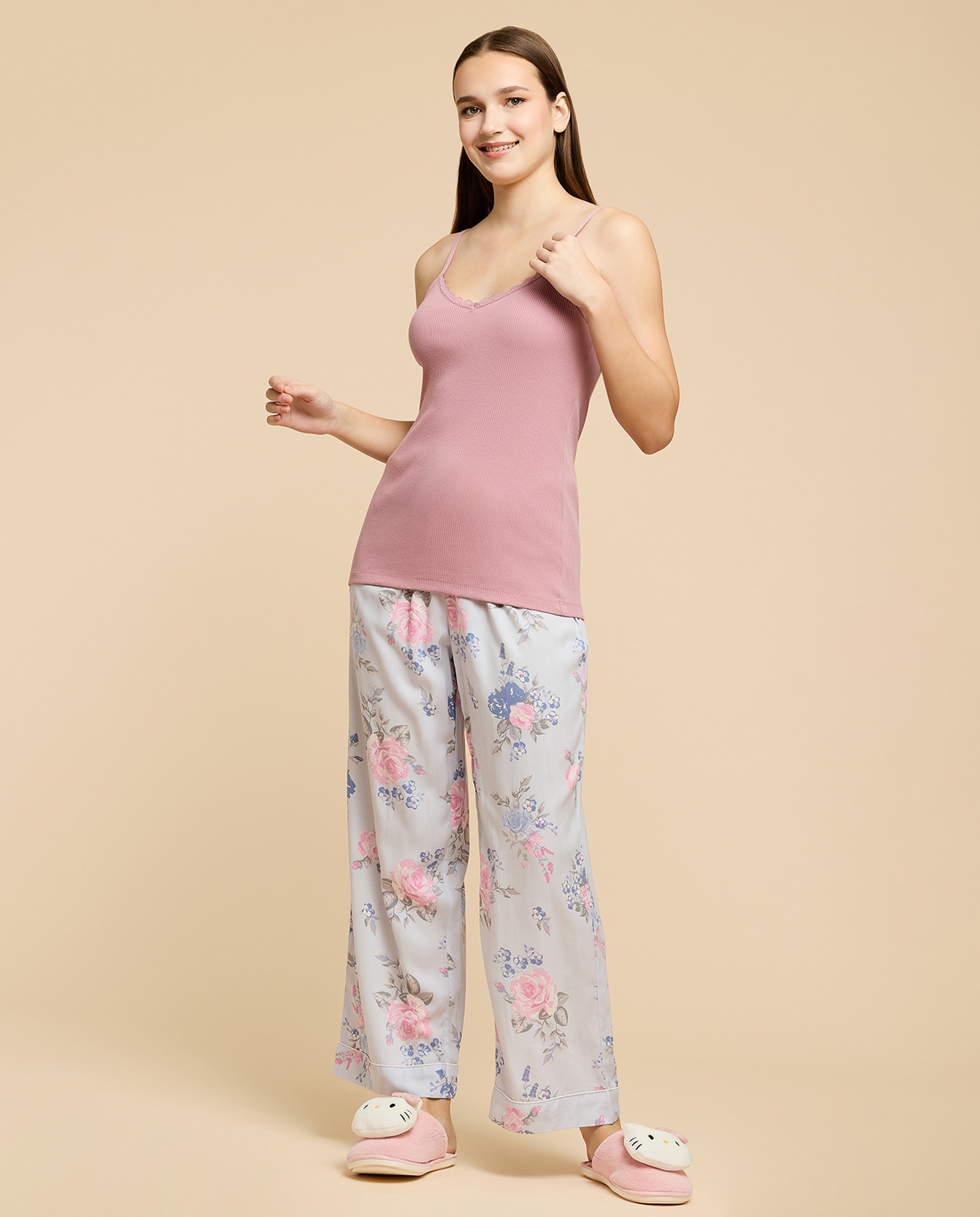 Ribbed Lace Trim Camisole