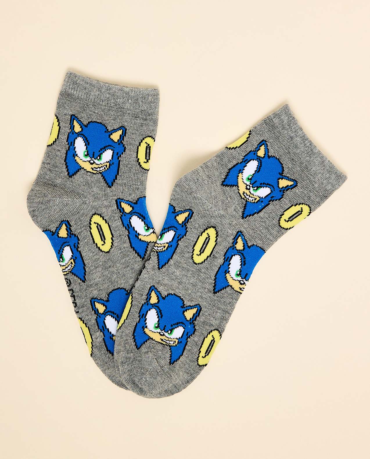 3 Pack Sonic Print Ankle Socks