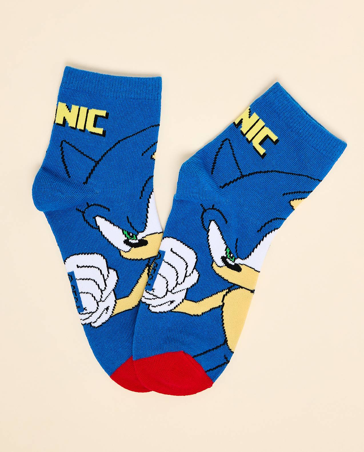 3 Pack Sonic Print Ankle Socks