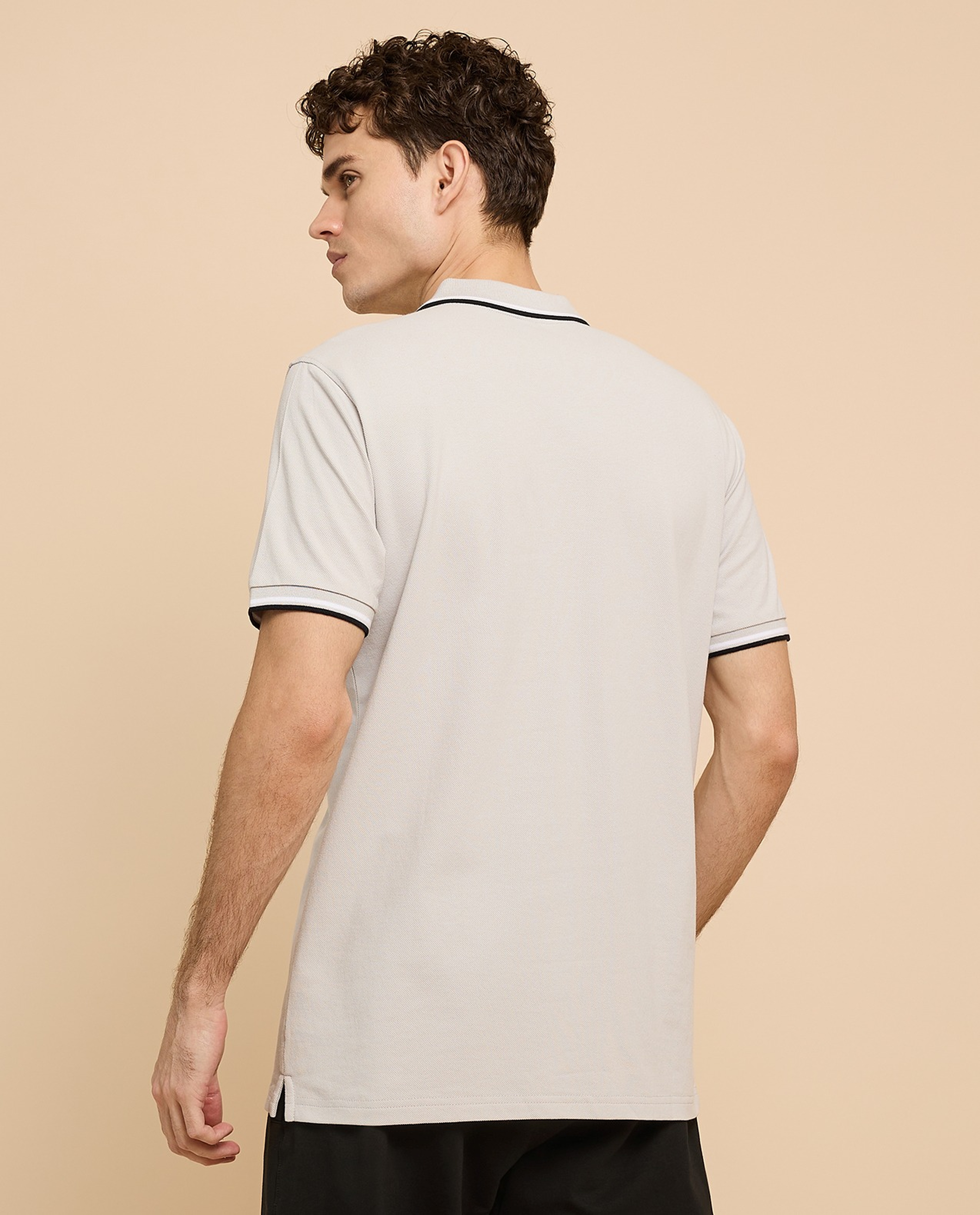 Contrast Tipping Polo T-Shirt with Short Sleeves