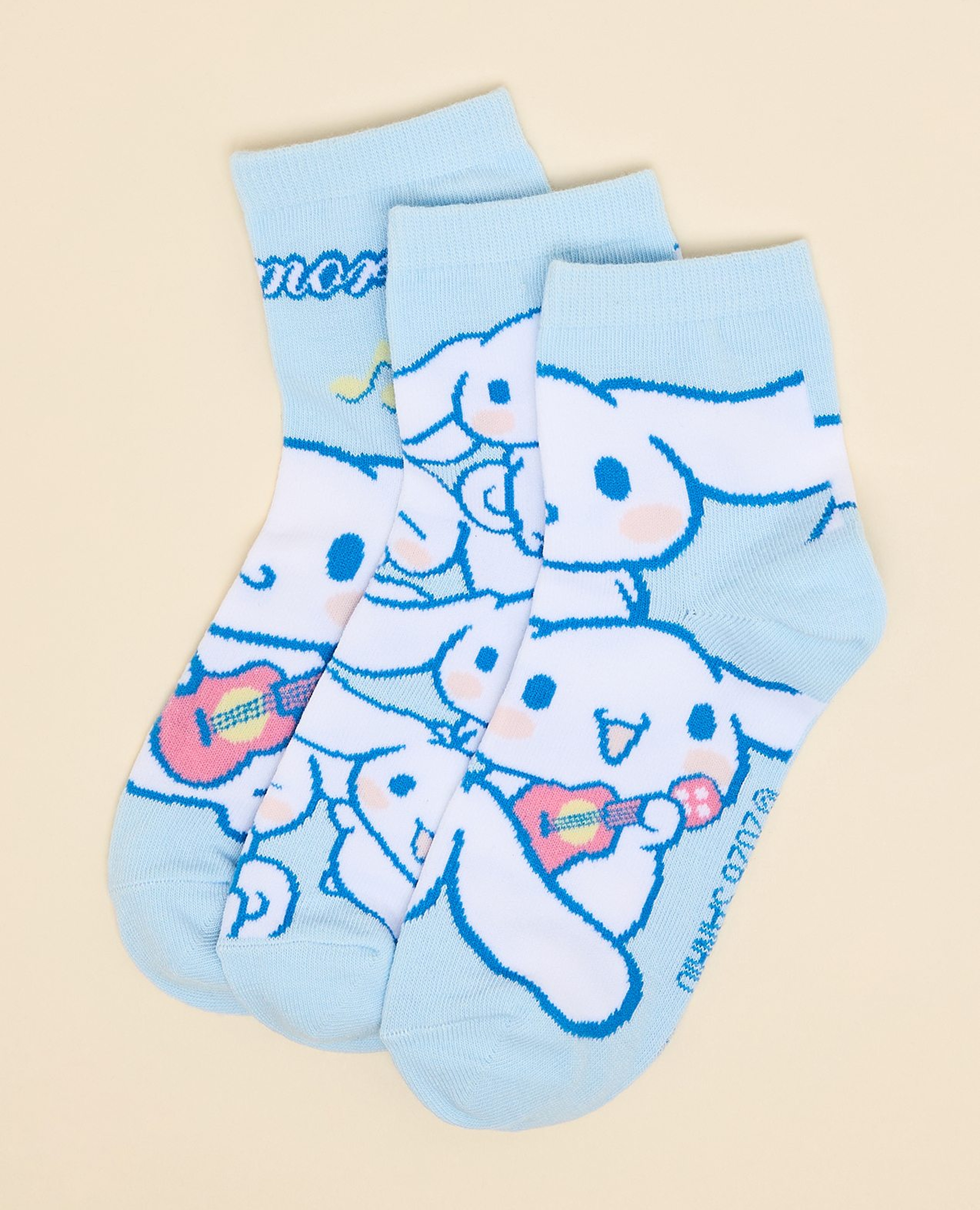 3 Pack Cinnamoroll Print Ankle Socks