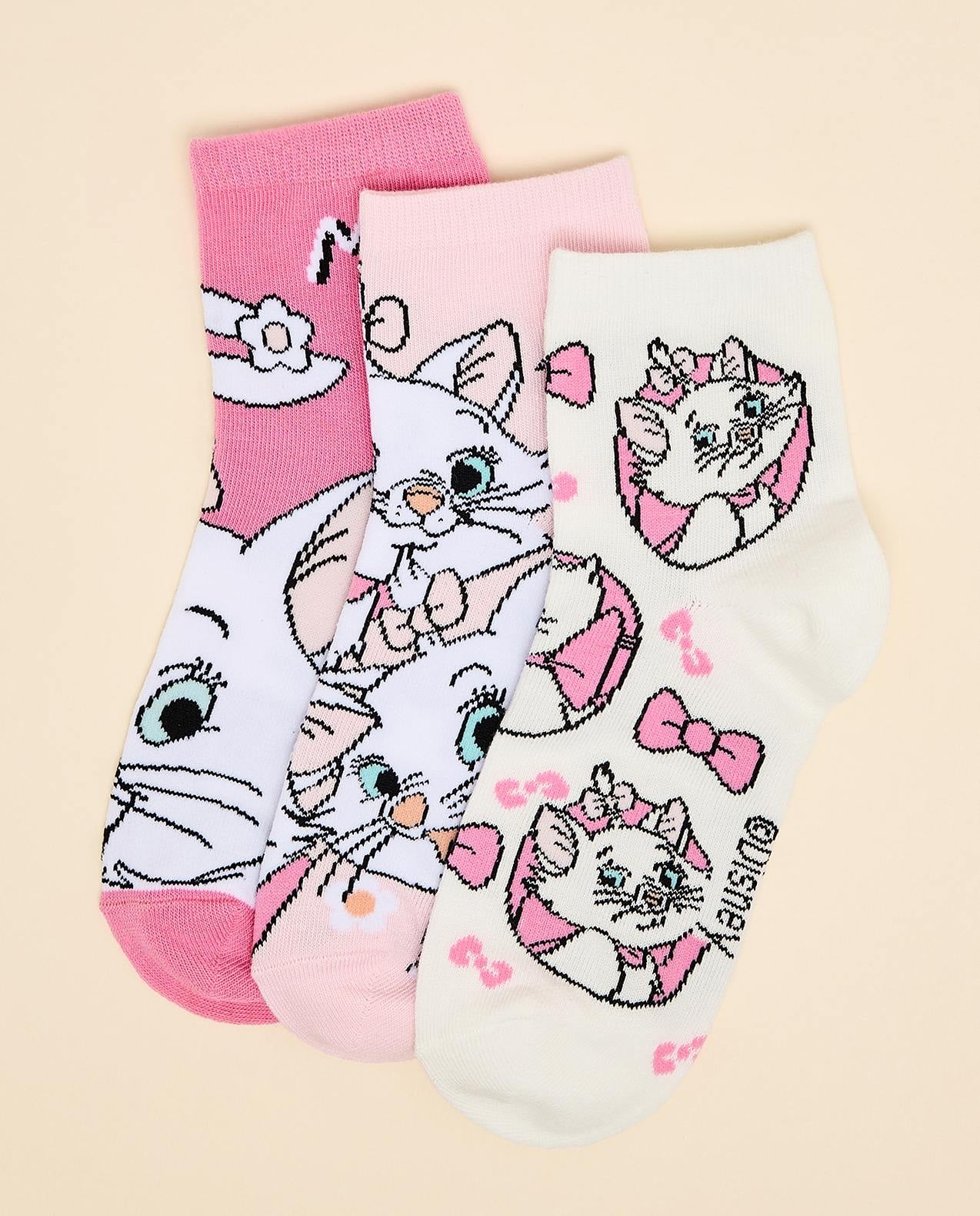3 Pack Marie Print Ankle Socks