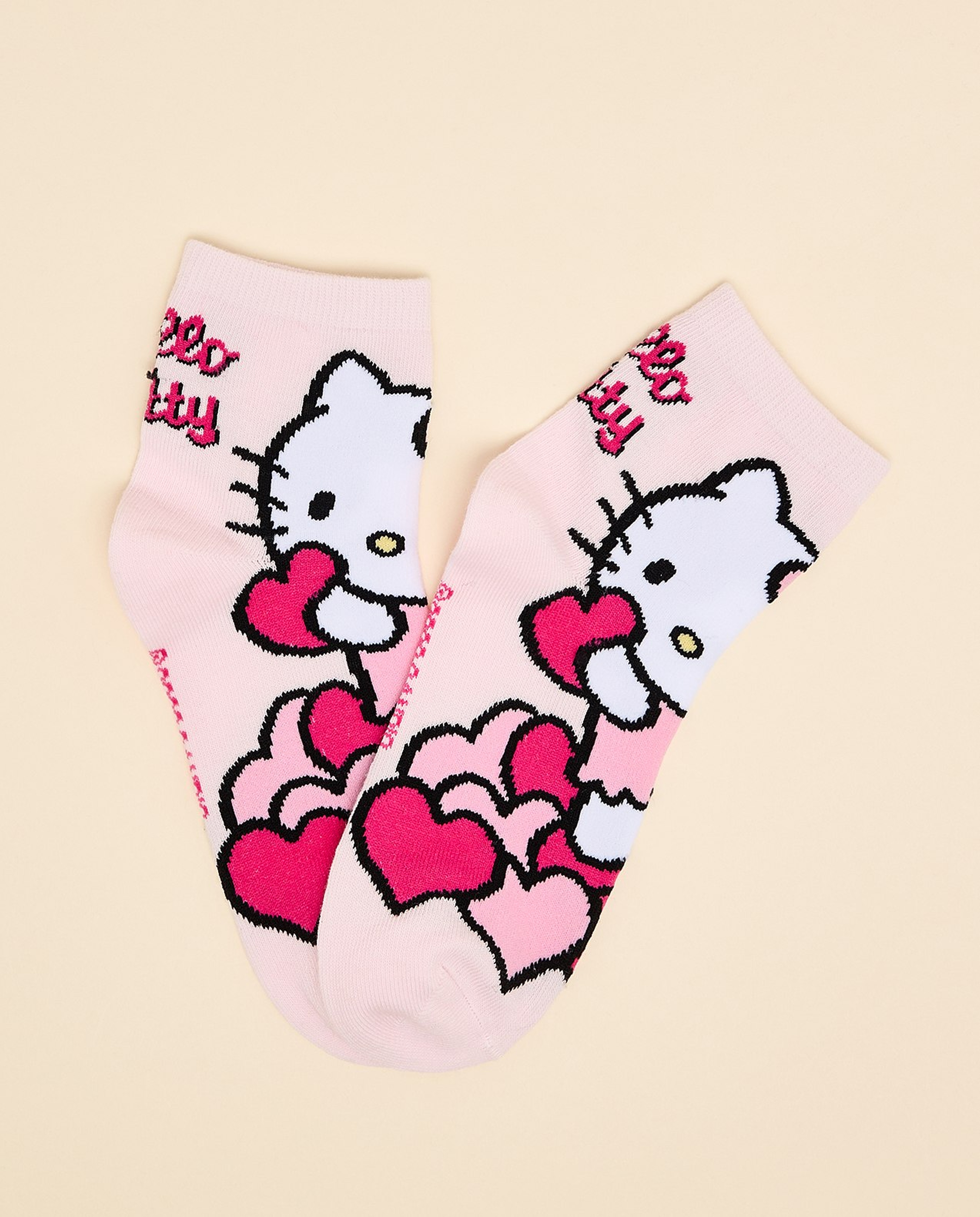 3 Pack Hello Kitty Print Ankle Socks